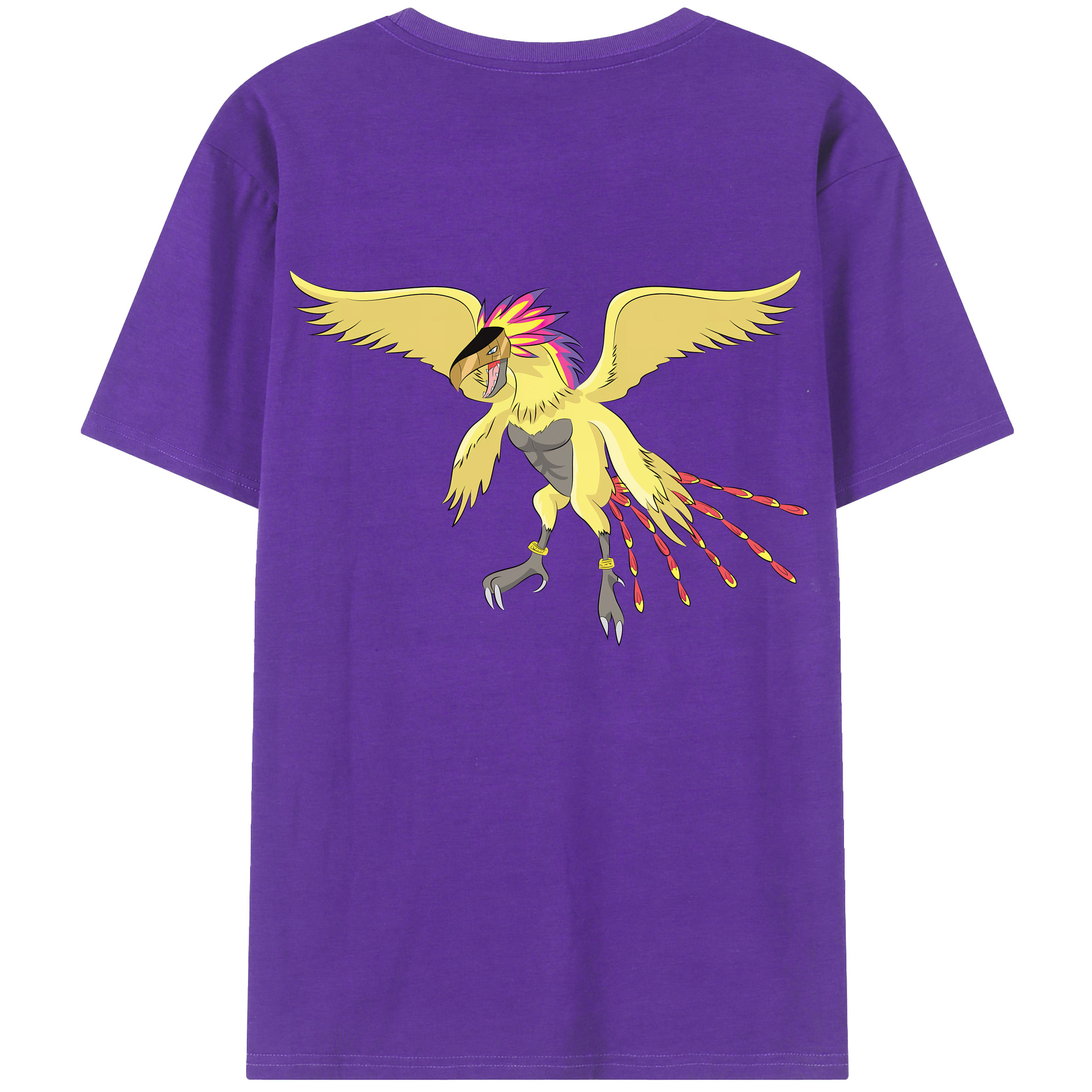 （画像用） Digimon デジタルモンスター/デジモン 綿100％ メンズ半袖Tシャツ（バックプリント） 通気性