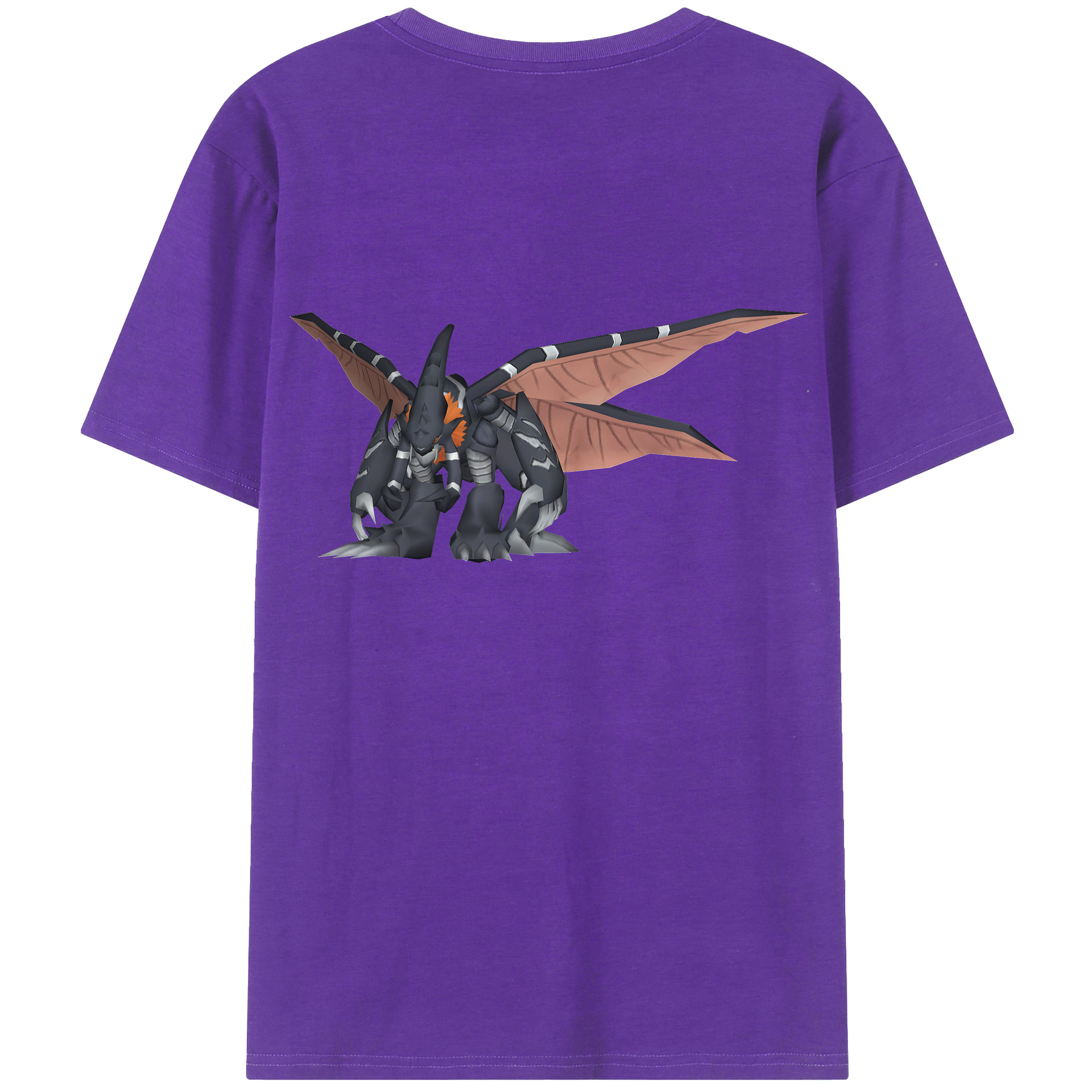 （画像用） Digimon デジタルモンスター/デジモン 綿100％ メンズ半袖Tシャツ（バックプリント） 通気性