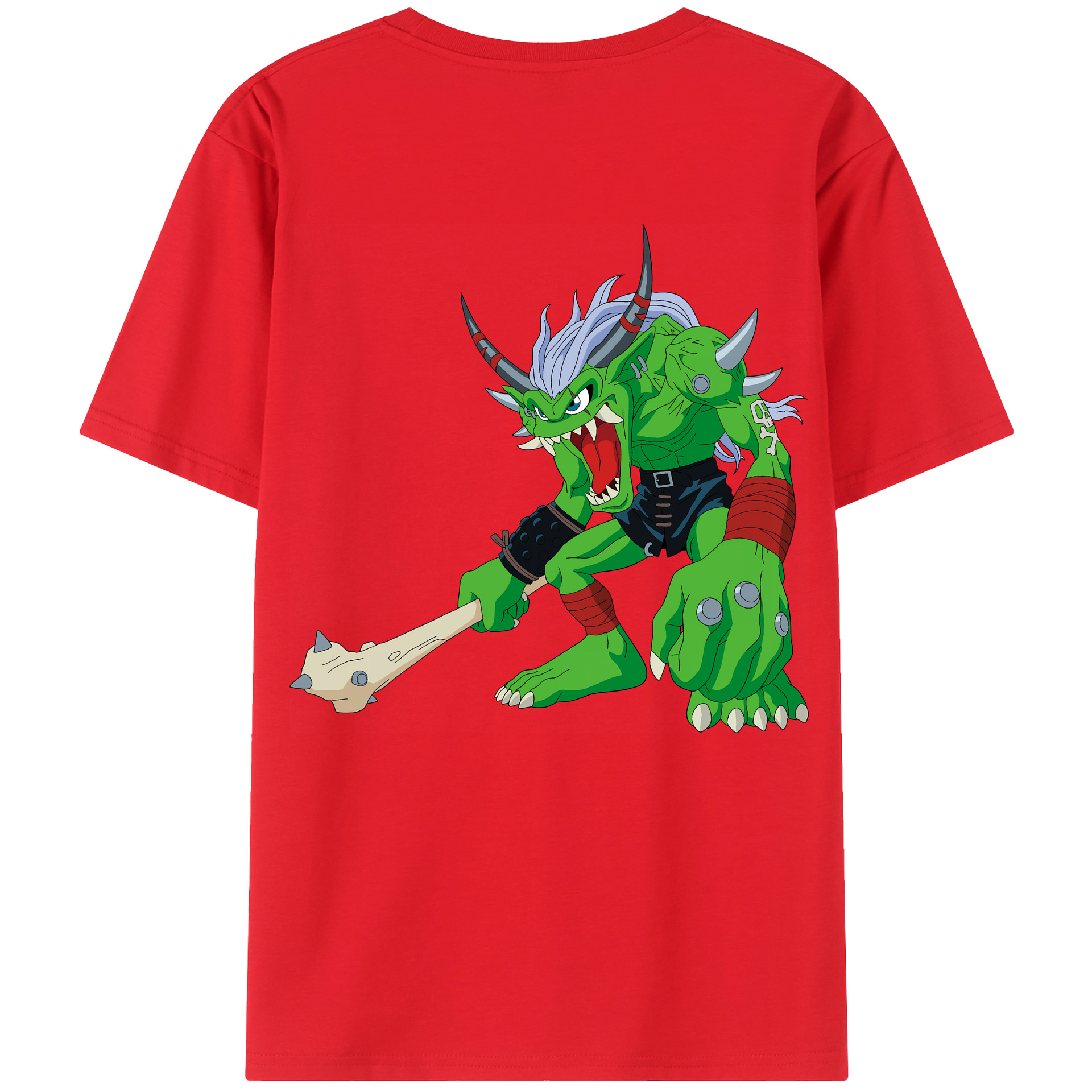 （画像用） Digimon デジタルモンスター/デジモン 綿100％ メンズ半袖Tシャツ（バックプリント） 通気性