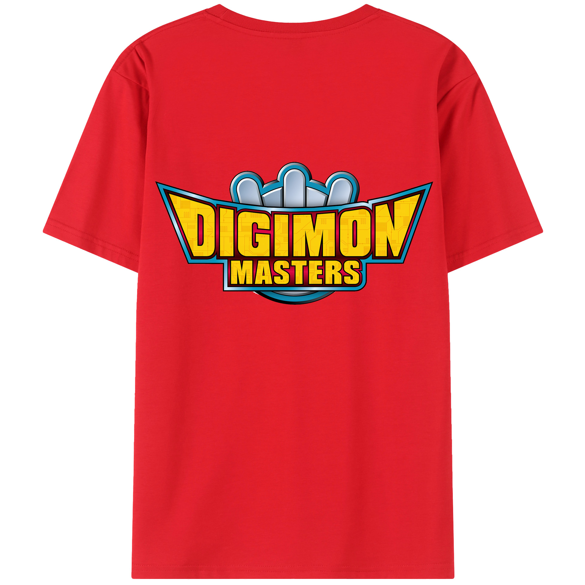 （画像用） Digimon デジタルモンスター/デジモン 綿100％ メンズ半袖Tシャツ（バックプリント） 通気性