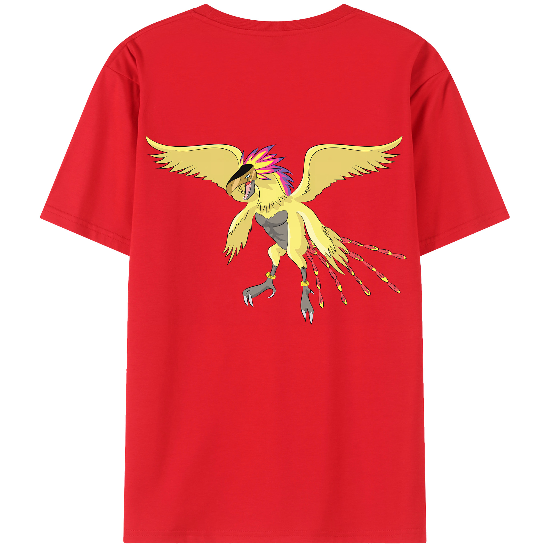 （画像用） Digimon デジタルモンスター/デジモン 綿100％ メンズ半袖Tシャツ（バックプリント） 通気性