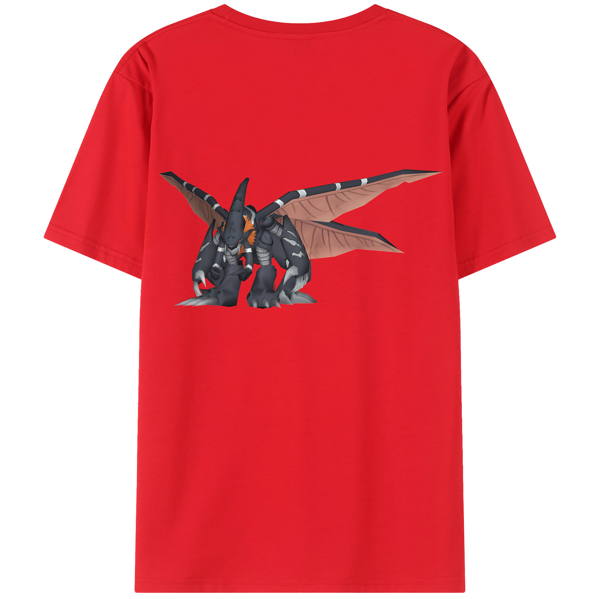 （画像用） Digimon デジタルモンスター/デジモン 綿100％ メンズ半袖Tシャツ（バックプリント） 通気性