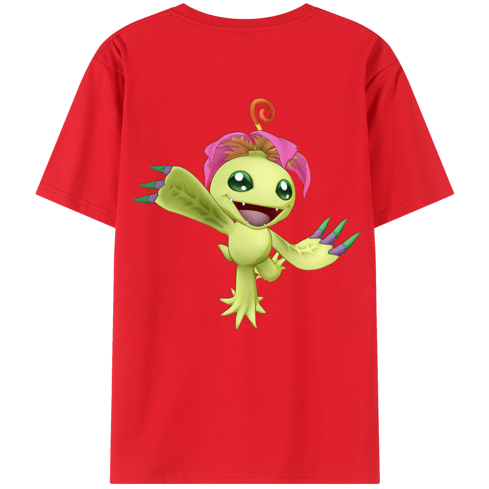 （画像用） Digimon デジタルモンスター/デジモン 綿100％ メンズ半袖Tシャツ（バックプリント） 通気性