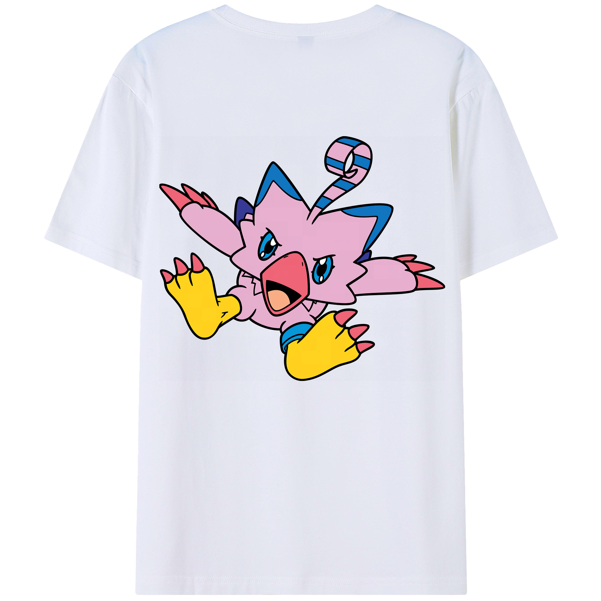 （画像用） Digimon デジタルモンスター/デジモン 綿100％ メンズ半袖Tシャツ（バックプリント） 通気性