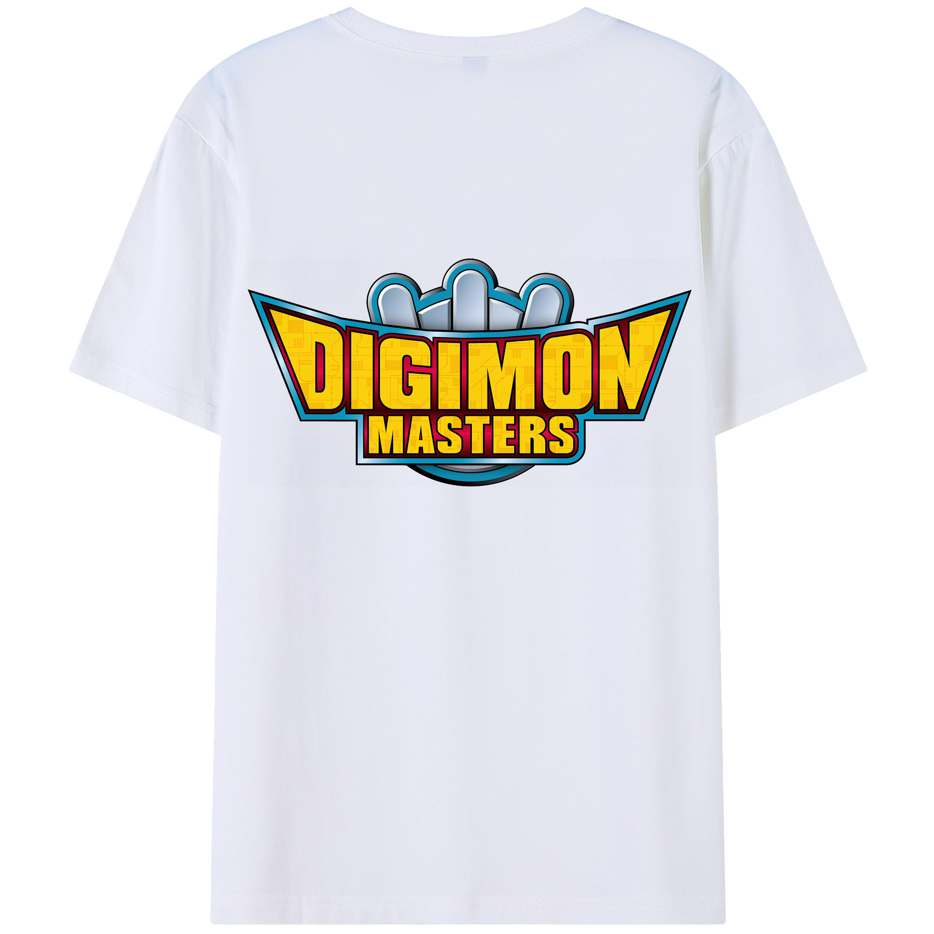 （画像用） Digimon デジタルモンスター/デジモン 綿100％ メンズ半袖Tシャツ（バックプリント） 通気性