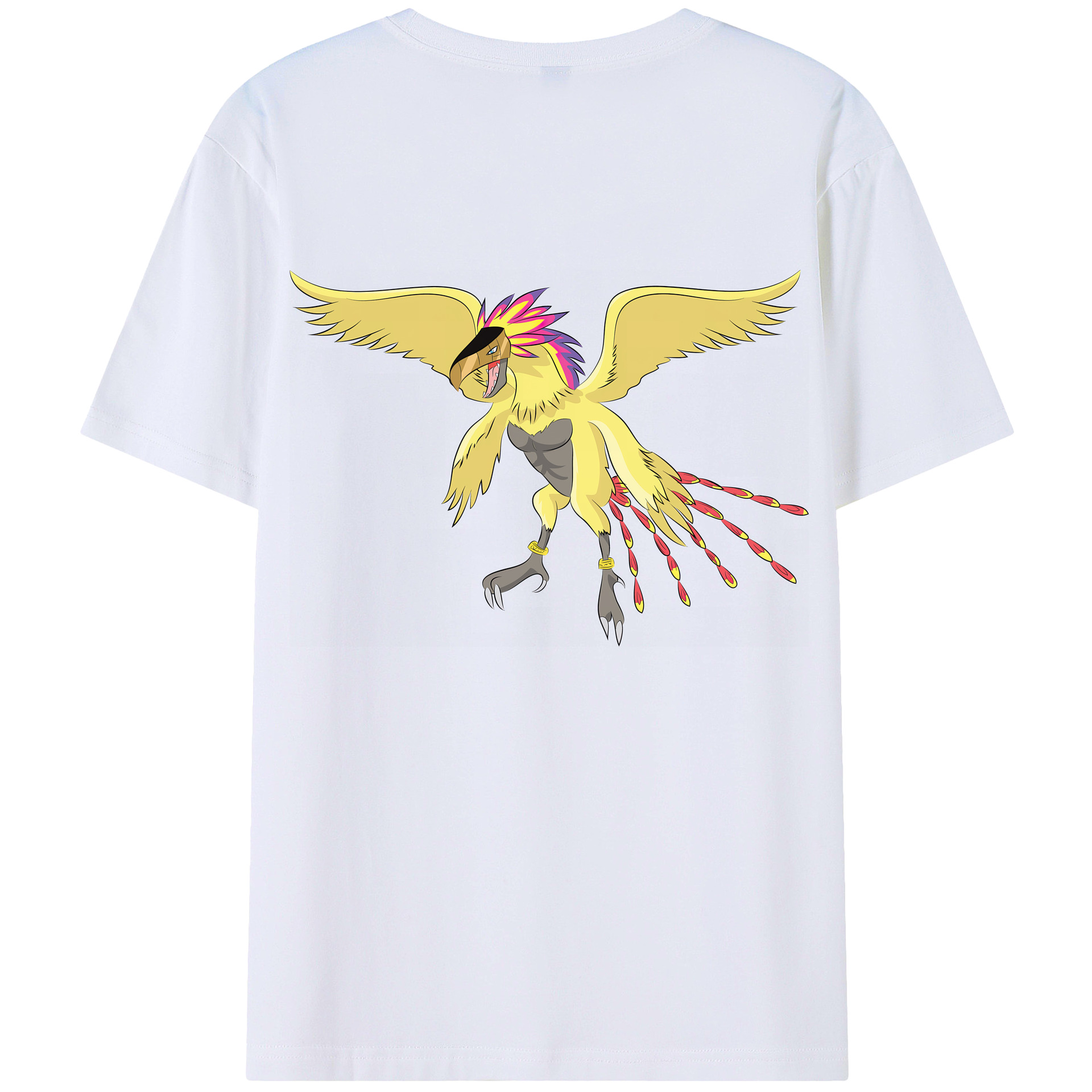（画像用） Digimon デジタルモンスター/デジモン 綿100％ メンズ半袖Tシャツ（バックプリント） 通気性