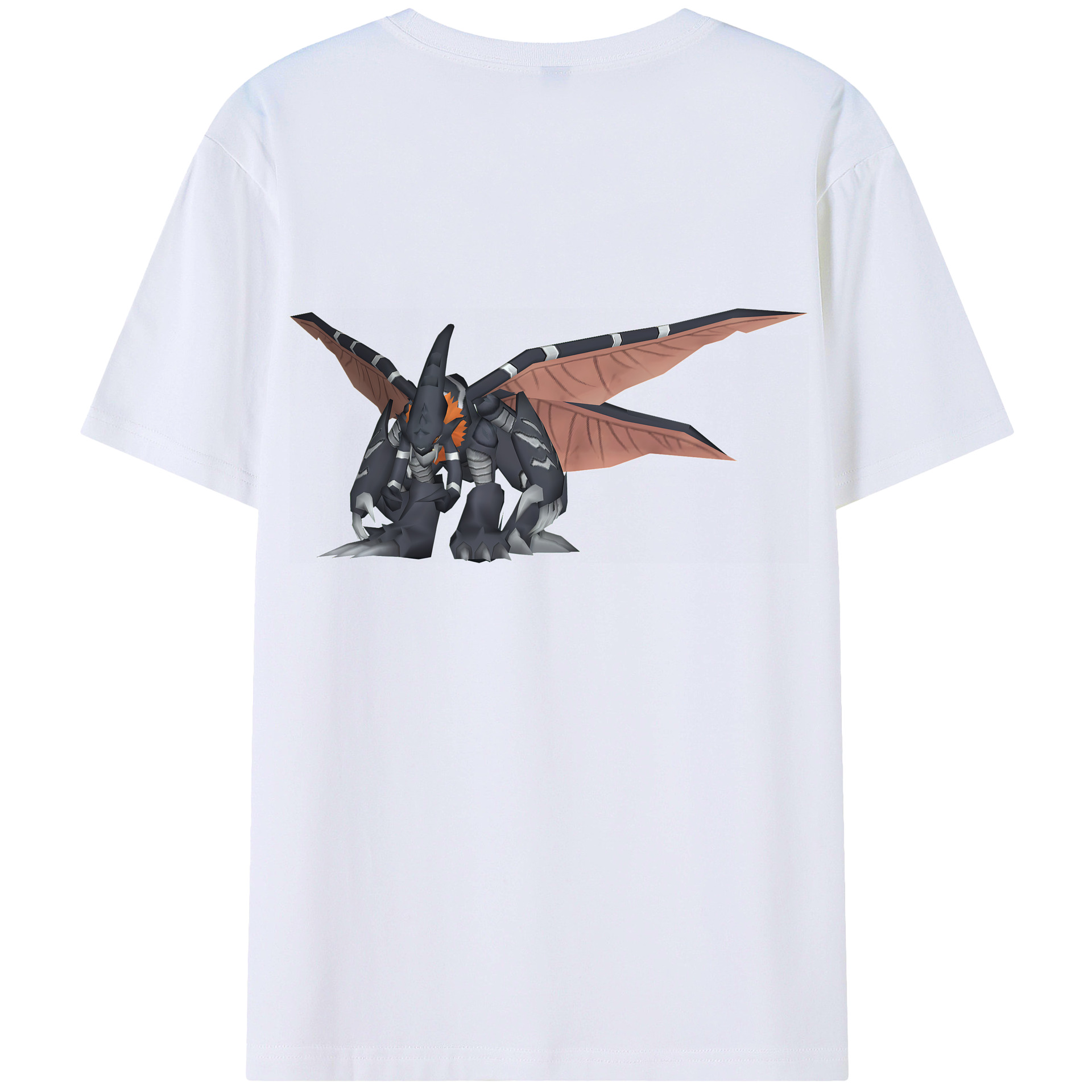 （画像用） Digimon デジタルモンスター/デジモン 綿100％ メンズ半袖Tシャツ（バックプリント） 通気性
