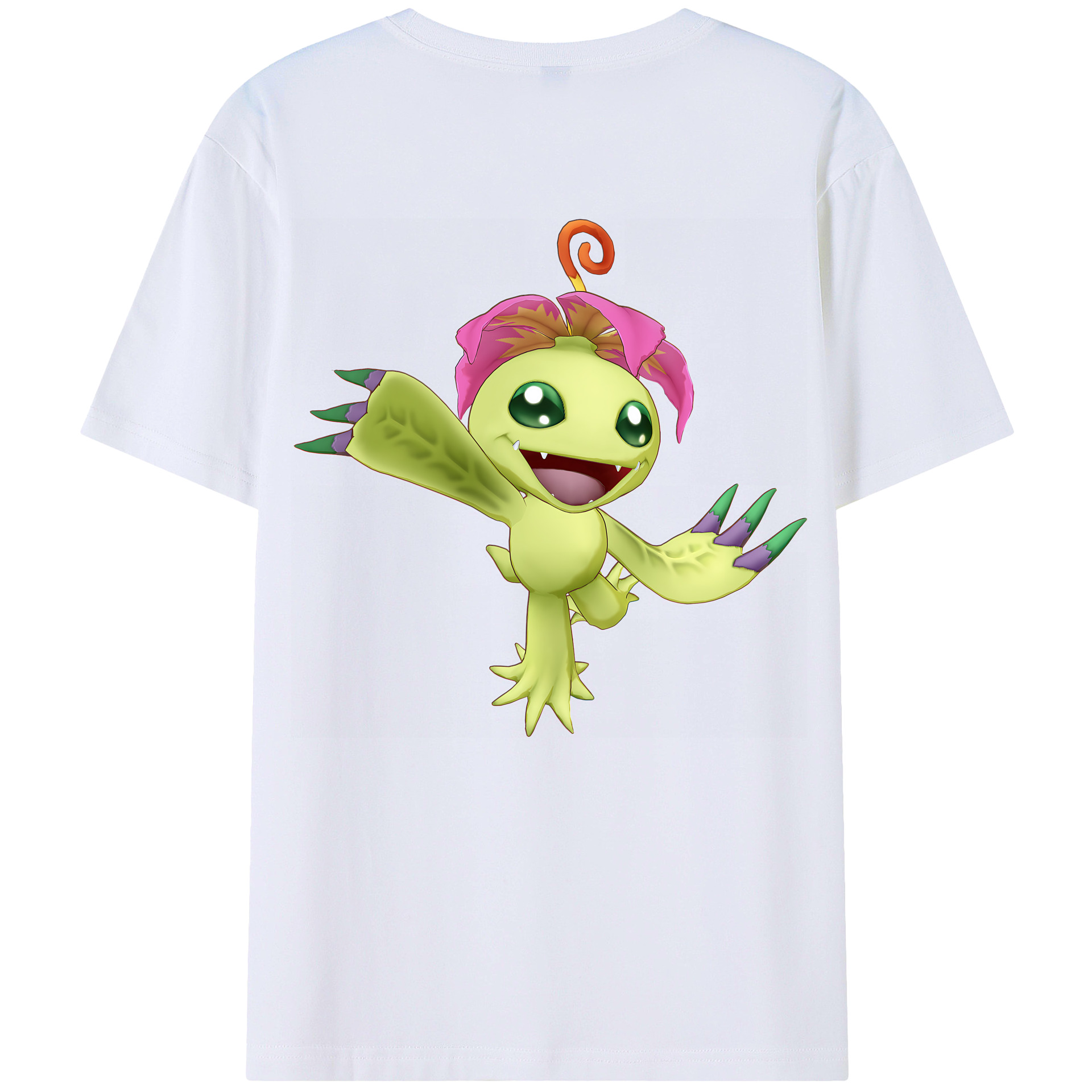（画像用） Digimon デジタルモンスター/デジモン 綿100％ メンズ半袖Tシャツ（バックプリント） 通気性