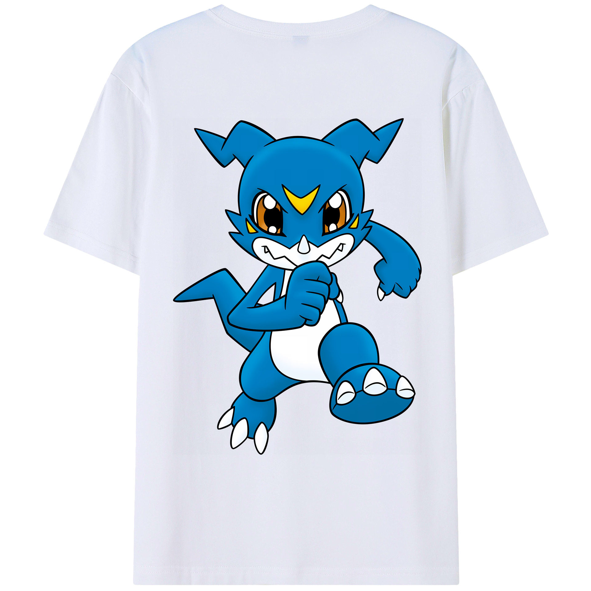 （画像用） Digimon デジタルモンスター/デジモン 綿100％ メンズ半袖Tシャツ（バックプリント） 通気性