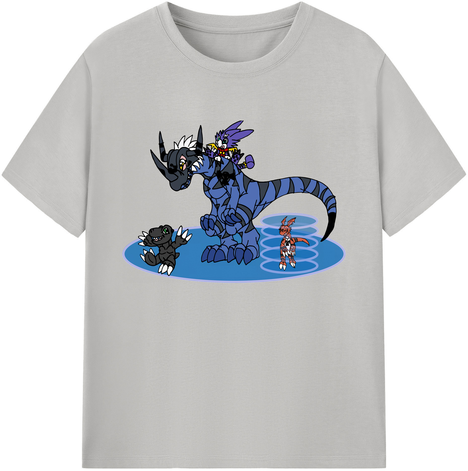 （画像用） Digimon デジタルモンスター/デジモン 綿100％ メンズ半袖Tシャツ｜肌触りやわらか＆通気性