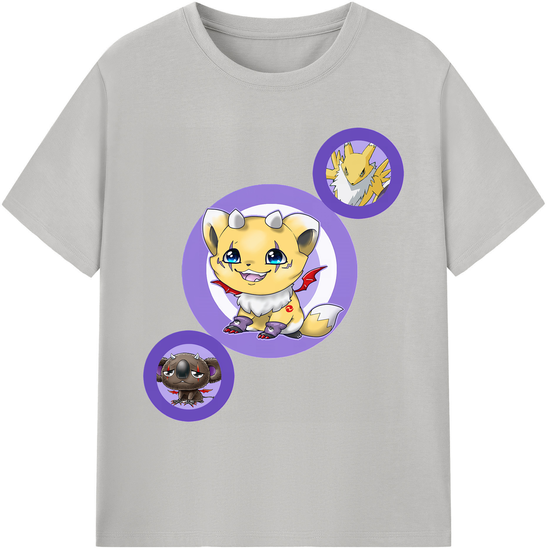 （画像用） Digimon デジタルモンスター/デジモン 綿100％ メンズ半袖Tシャツ｜肌触りやわらか＆通気性