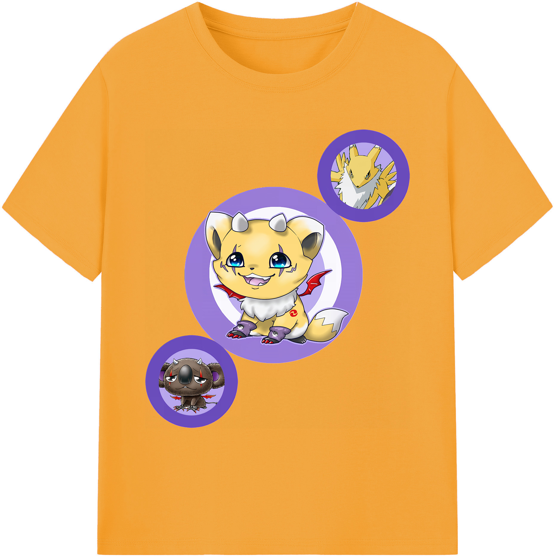 （画像用） Digimon デジタルモンスター/デジモン 綿100％ メンズ半袖Tシャツ｜肌触りやわらか＆通気性