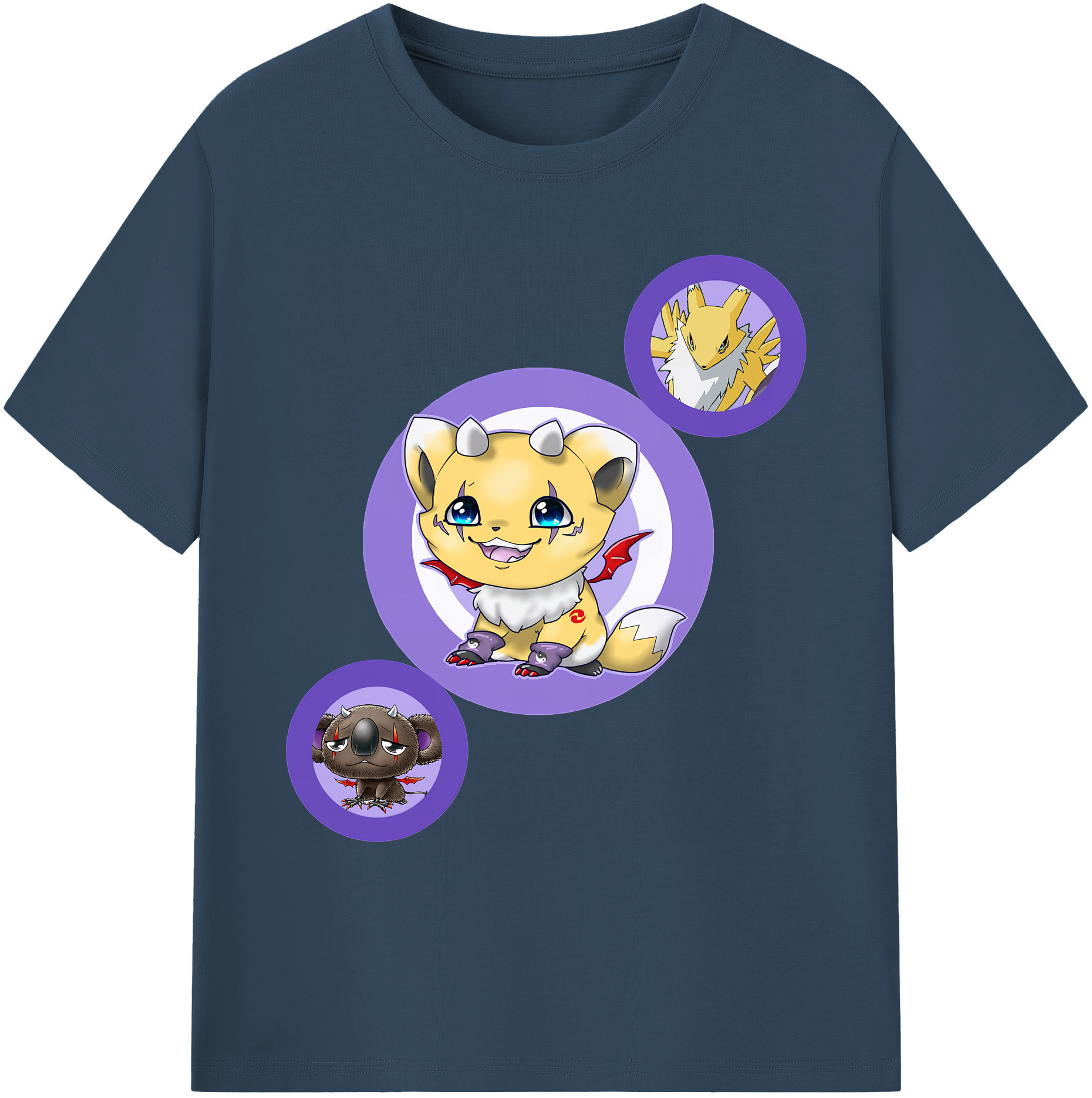 （画像用） Digimon デジタルモンスター/デジモン 綿100％ メンズ半袖Tシャツ｜肌触りやわらか＆通気性