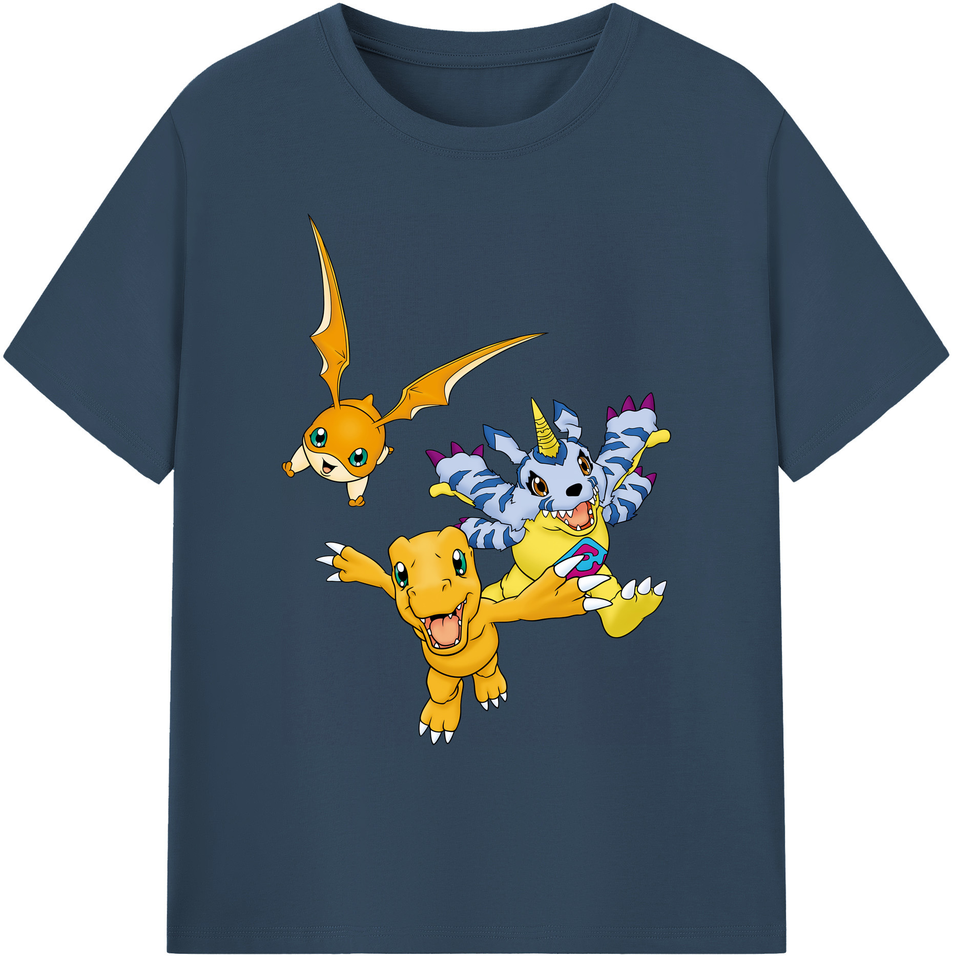 （画像用） Digimon デジタルモンスター/デジモン 綿100％ メンズ半袖Tシャツ｜肌触りやわらか＆通気性