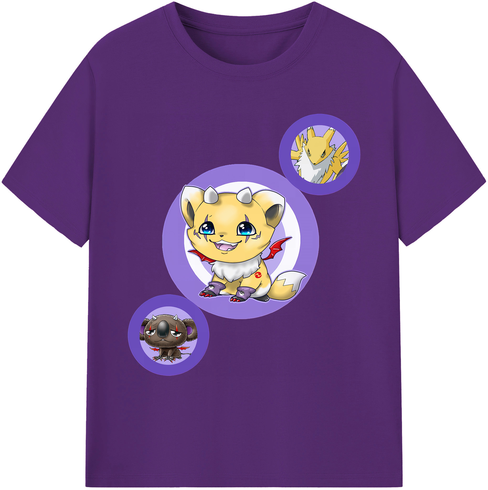 （画像用） Digimon デジタルモンスター/デジモン 綿100％ メンズ半袖Tシャツ｜肌触りやわらか＆通気性