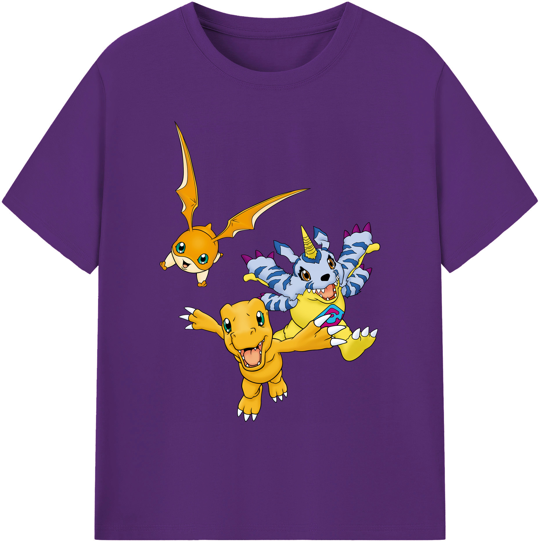 （画像用） Digimon デジタルモンスター/デジモン 綿100％ メンズ半袖Tシャツ｜肌触りやわらか＆通気性