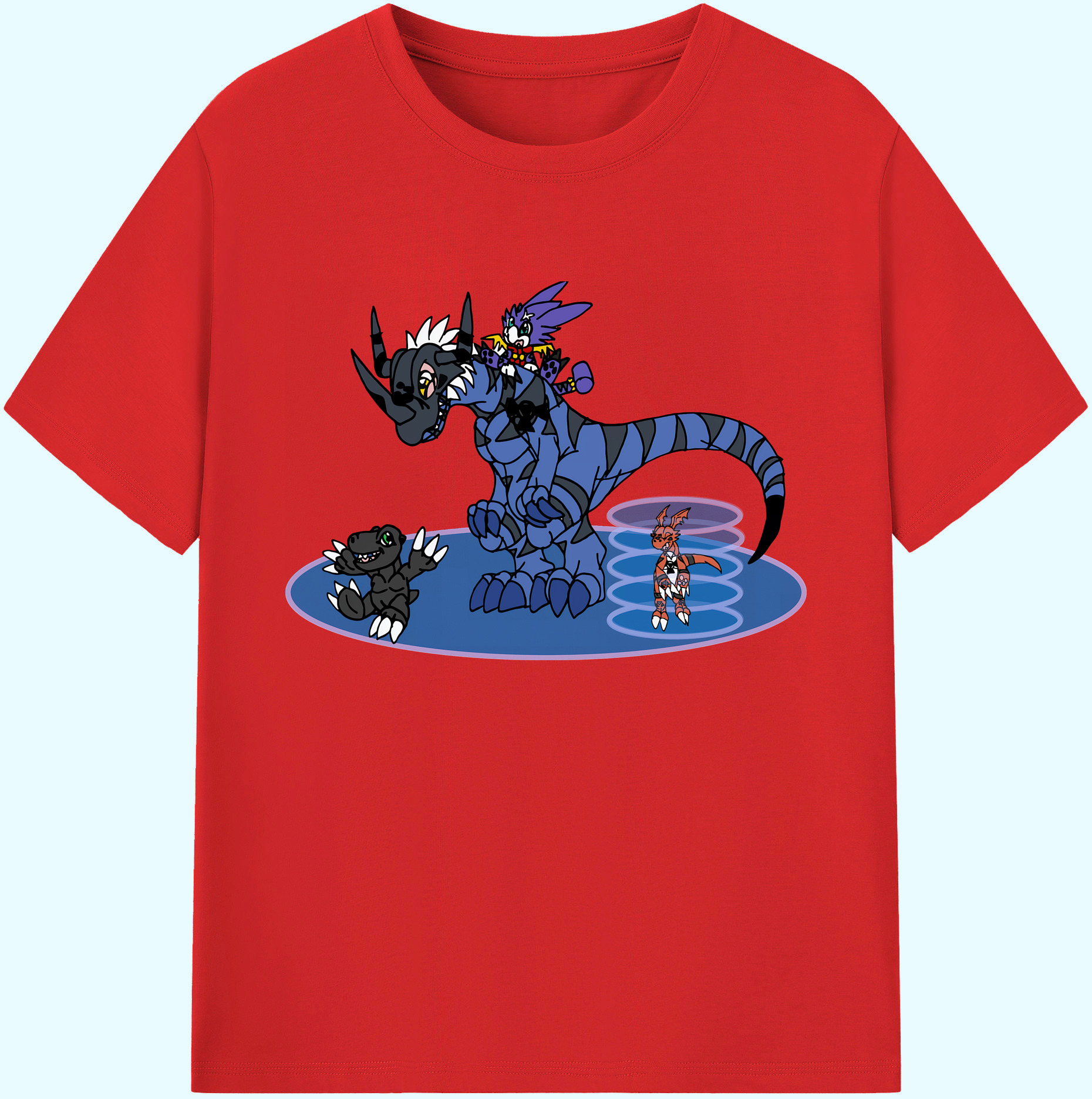 （画像用） Digimon デジタルモンスター/デジモン 綿100％ メンズ半袖Tシャツ｜肌触りやわらか＆通気性