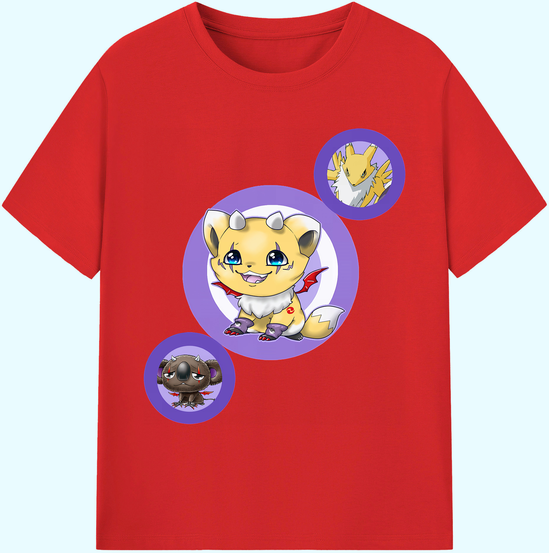 （画像用） Digimon デジタルモンスター/デジモン 綿100％ メンズ半袖Tシャツ｜肌触りやわらか＆通気性