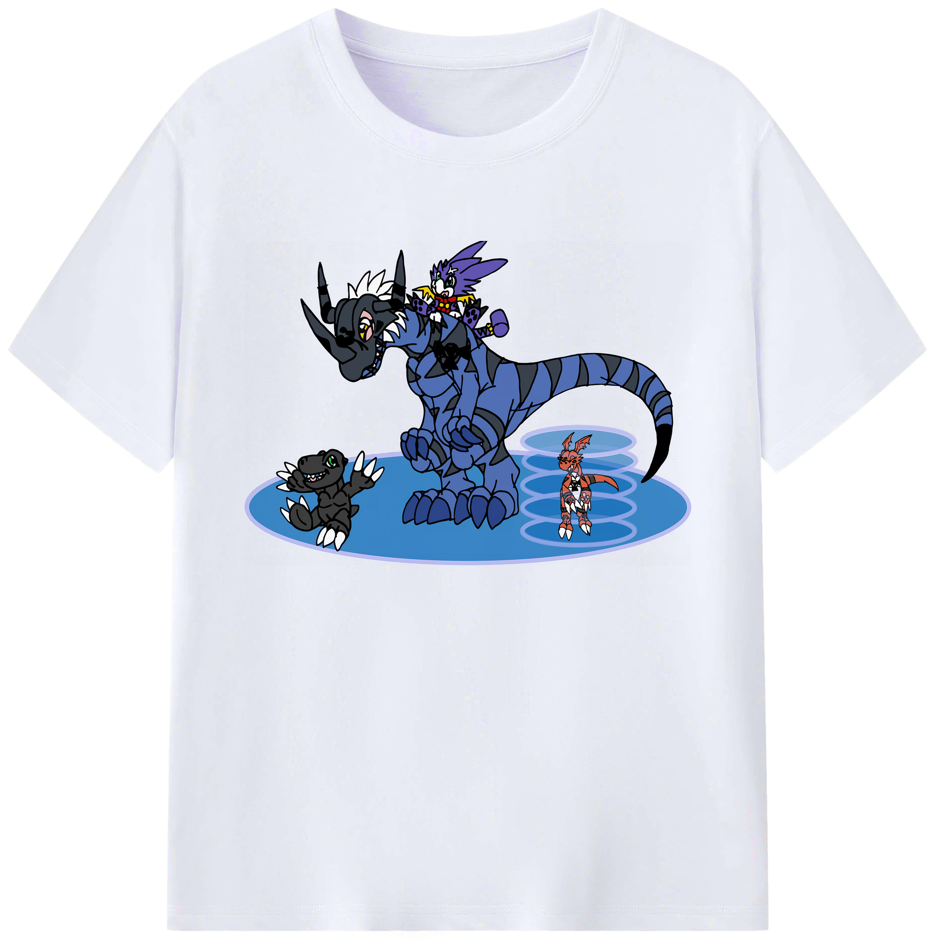 （画像用） Digimon デジタルモンスター/デジモン 綿100％ メンズ半袖Tシャツ｜肌触りやわらか＆通気性