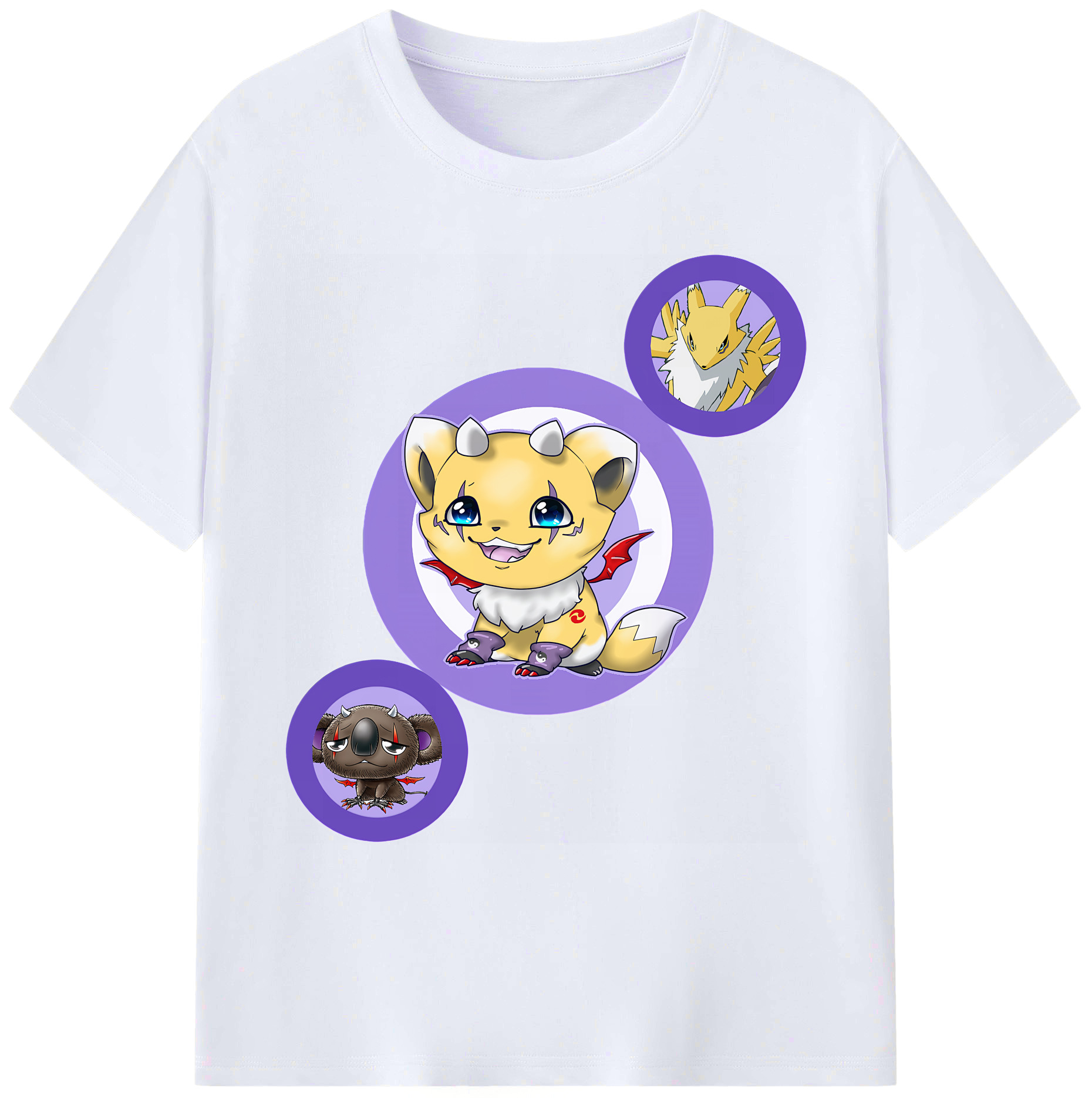 （画像用） Digimon デジタルモンスター/デジモン 綿100％ メンズ半袖Tシャツ｜肌触りやわらか＆通気性