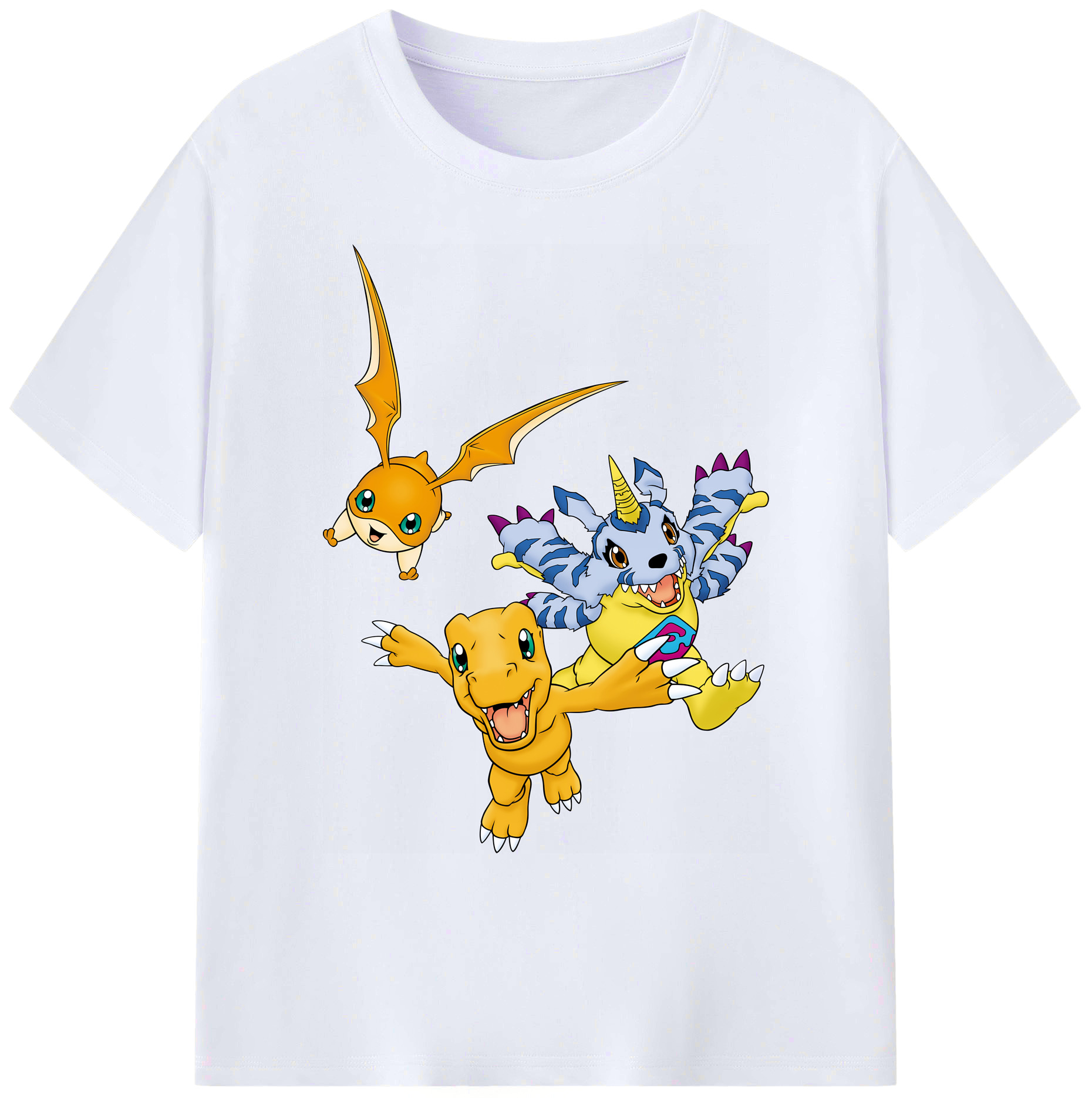 （画像用） Digimon デジタルモンスター/デジモン 綿100％ メンズ半袖Tシャツ｜肌触りやわらか＆通気性