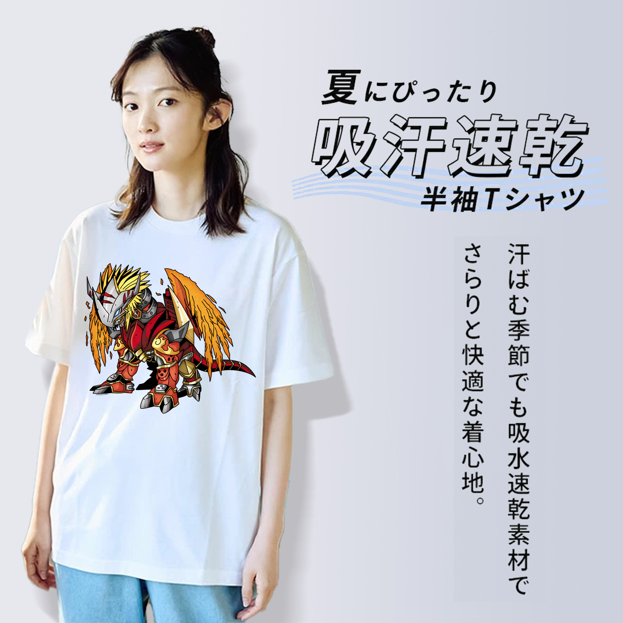 Digimon デジタルモンスター/デジモン レディースカジュアルプリントTシャツ（綿100％）