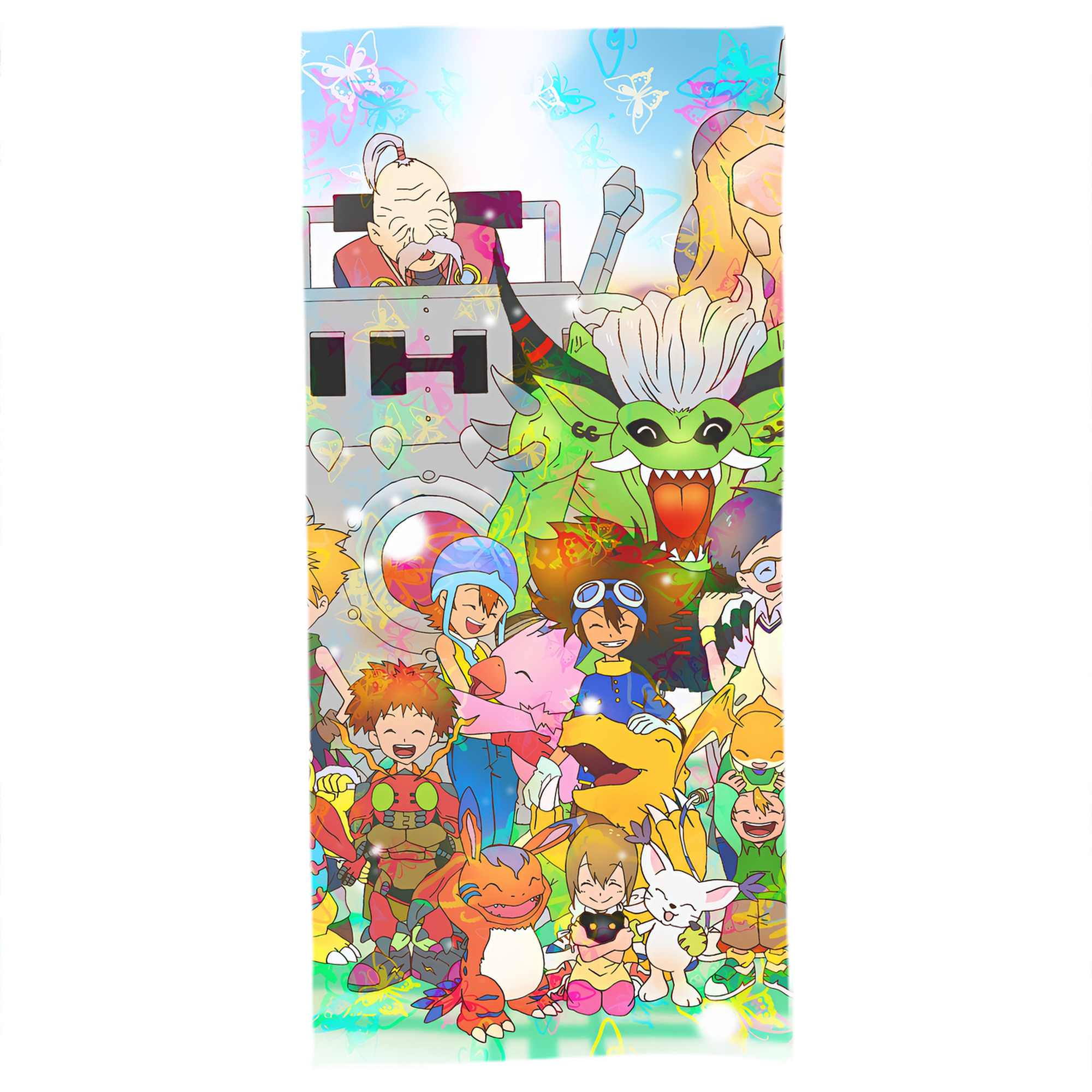 （画像用） Digimon デジタルモンスター/デジモン 大判バスタオル 70×140cm 吸水速乾 柔らかい肌触り