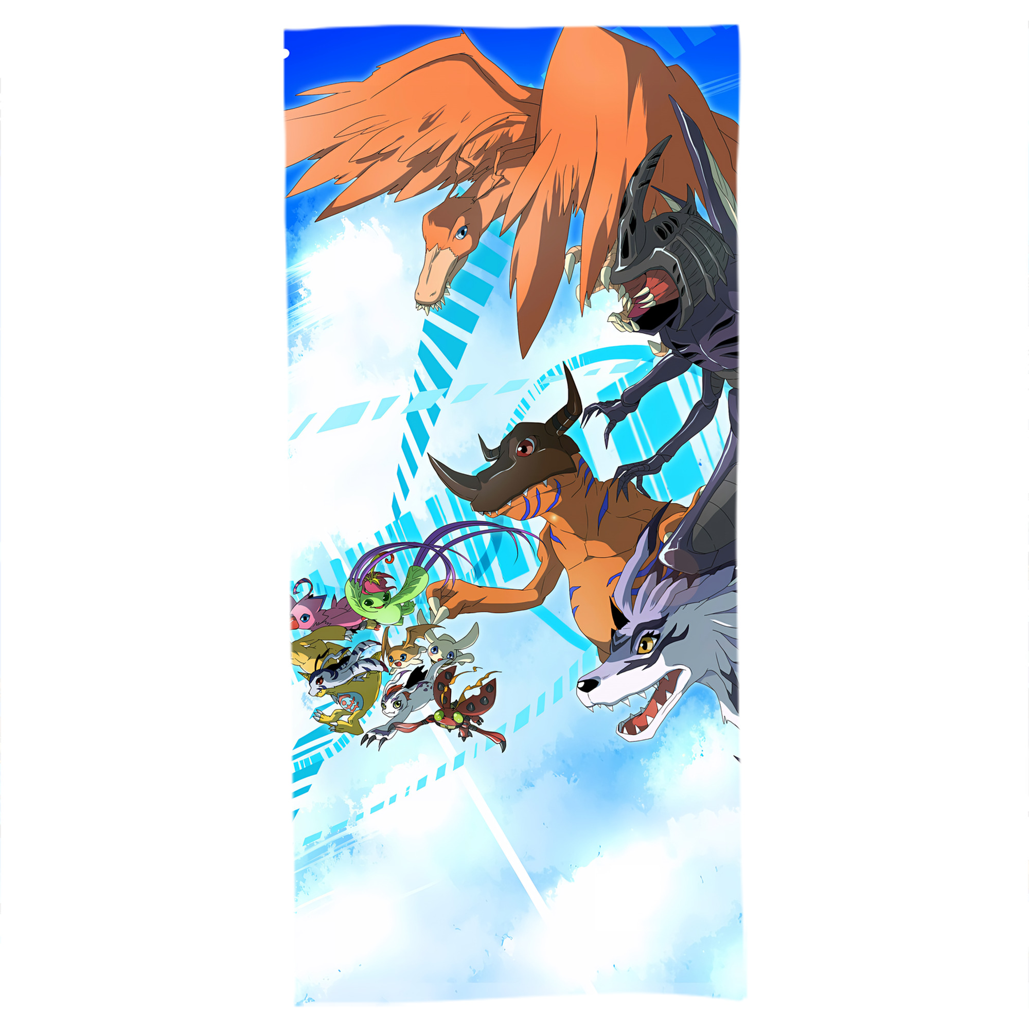 （画像用） Digimon デジタルモンスター/デジモン 大判バスタオル 70×140cm 吸水速乾 柔らかい肌触り