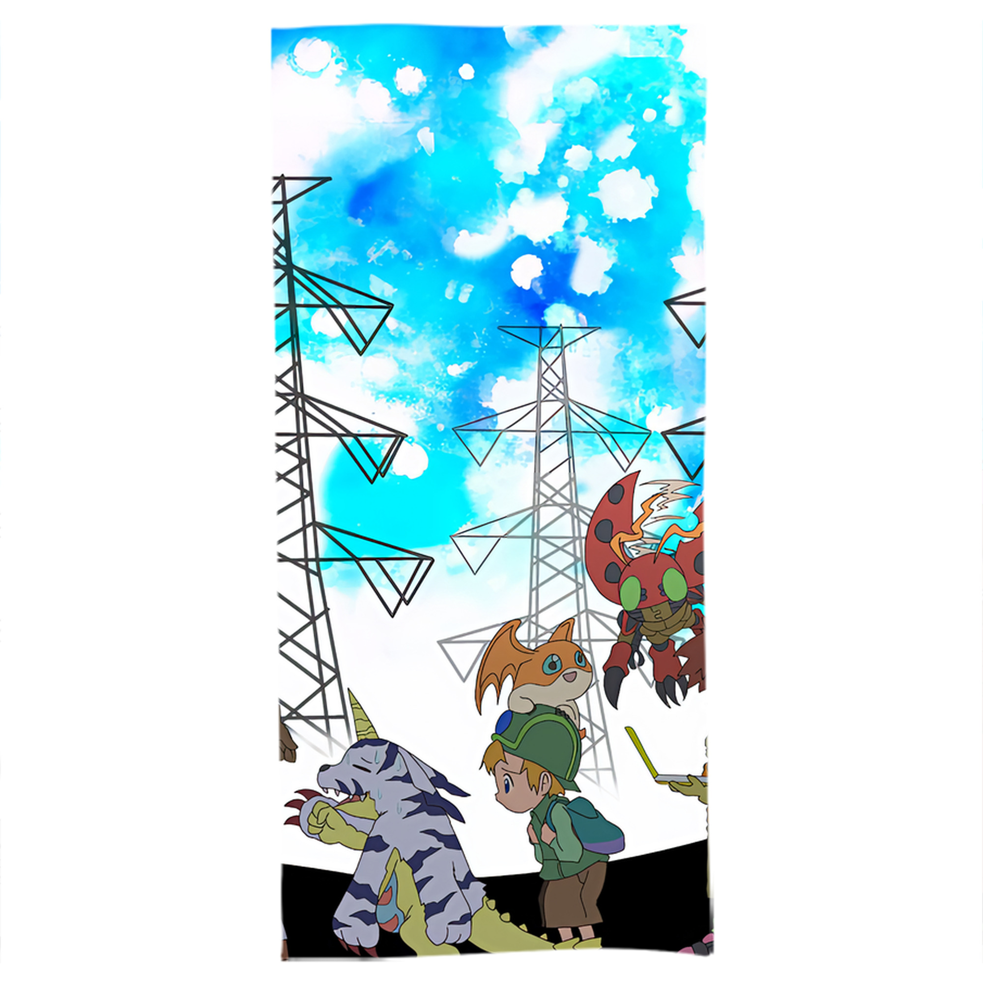 （画像用） Digimon デジタルモンスター/デジモン 大判バスタオル 70×140cm 吸水速乾 柔らかい肌触り