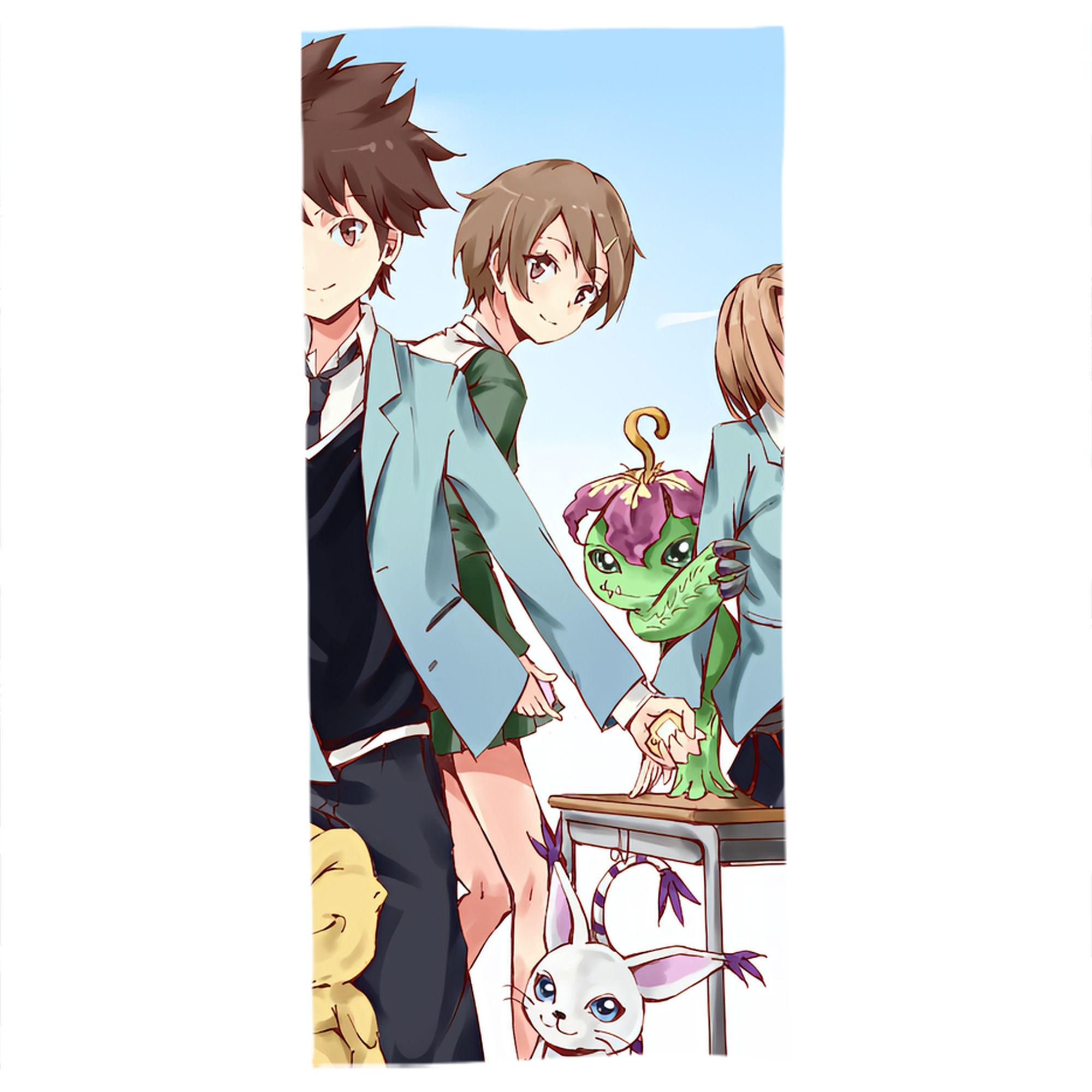 （画像用） Digimon デジタルモンスター/デジモン 大判バスタオル 70×140cm 吸水速乾 柔らかい肌触り