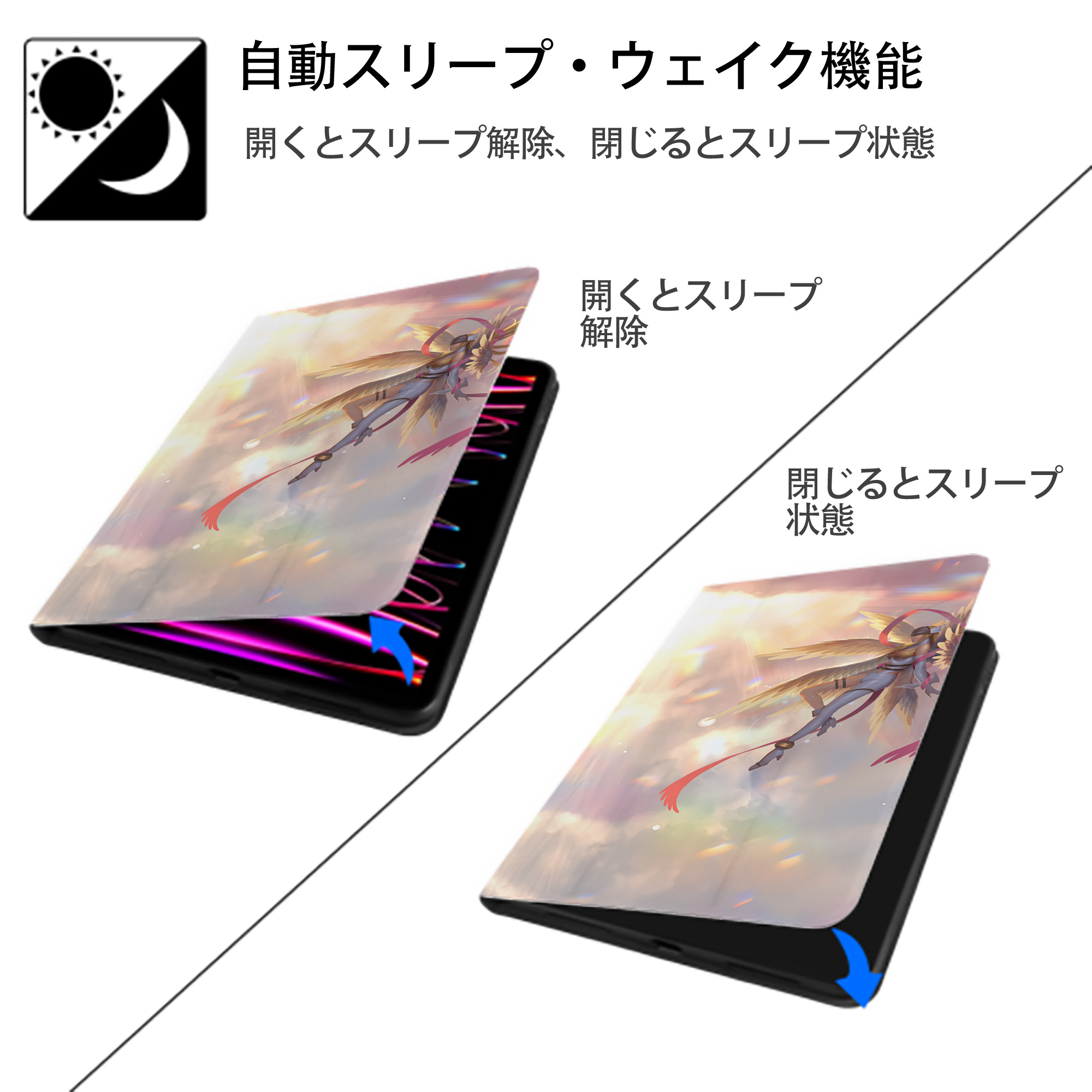 Digimon デジタルモンスター/デジモン IPad ケース ブック型 PUレザー TPU 耐衝撃 軽量 薄型 ペン収納なし 全面保護 IPad 各モデル対応
