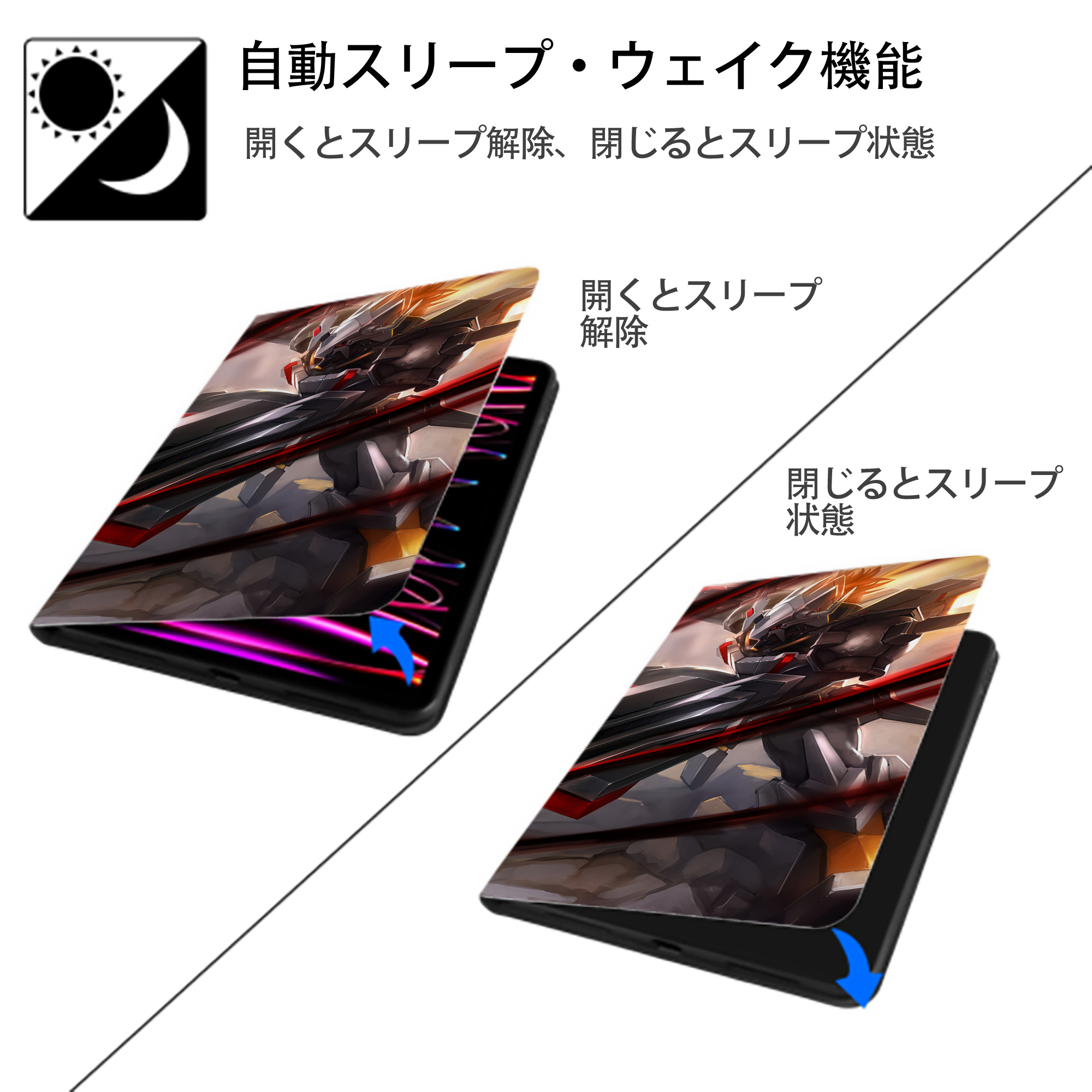 Digimon デジタルモンスター/デジモン IPad ケース ブック型 PUレザー TPU 耐衝撃 軽量 薄型 ペン収納なし 全面保護 IPad 各モデル対応