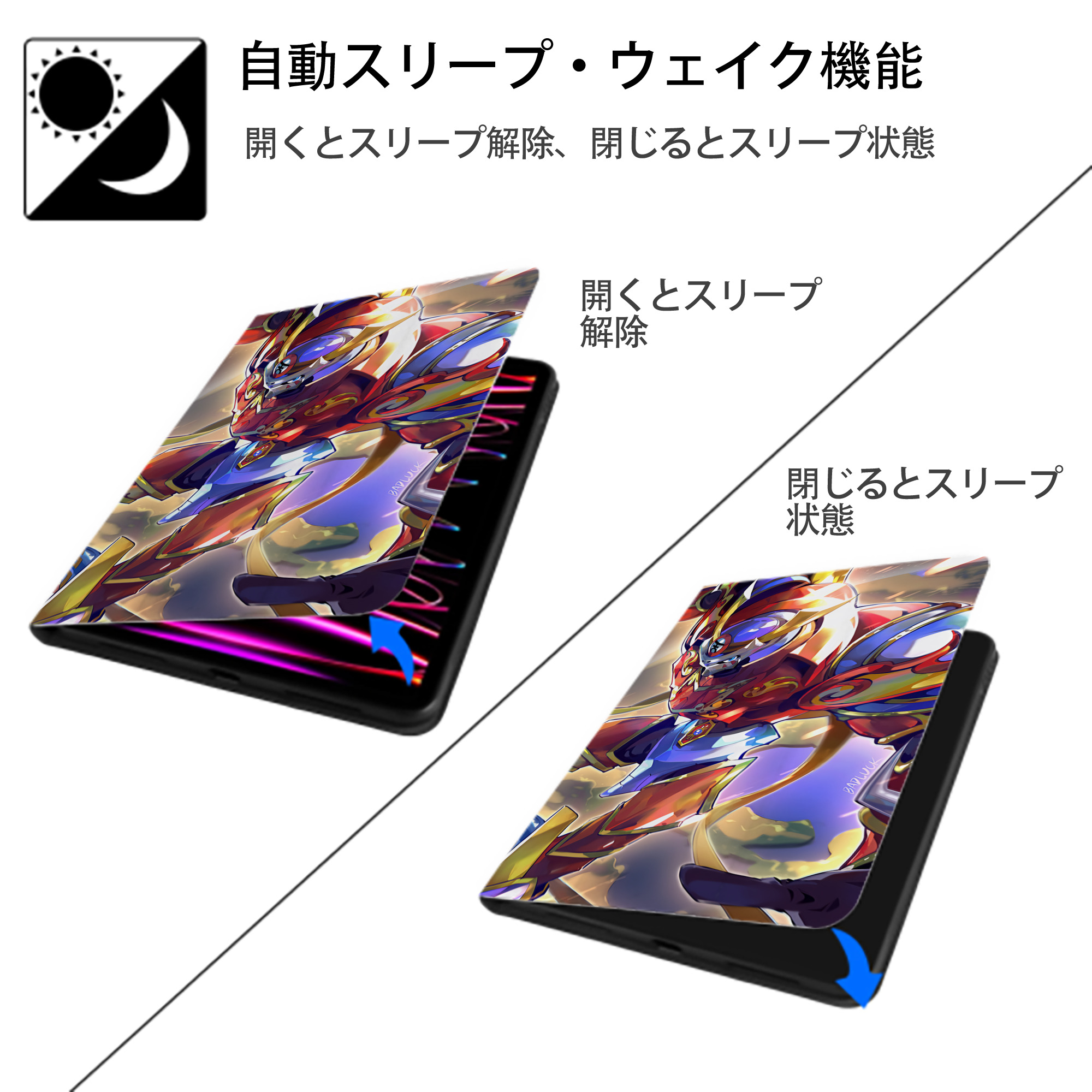Digimon デジタルモンスター/デジモン IPad ケース ブック型 PUレザー TPU 耐衝撃 軽量 薄型 ペン収納なし 全面保護 IPad 各モデル対応
