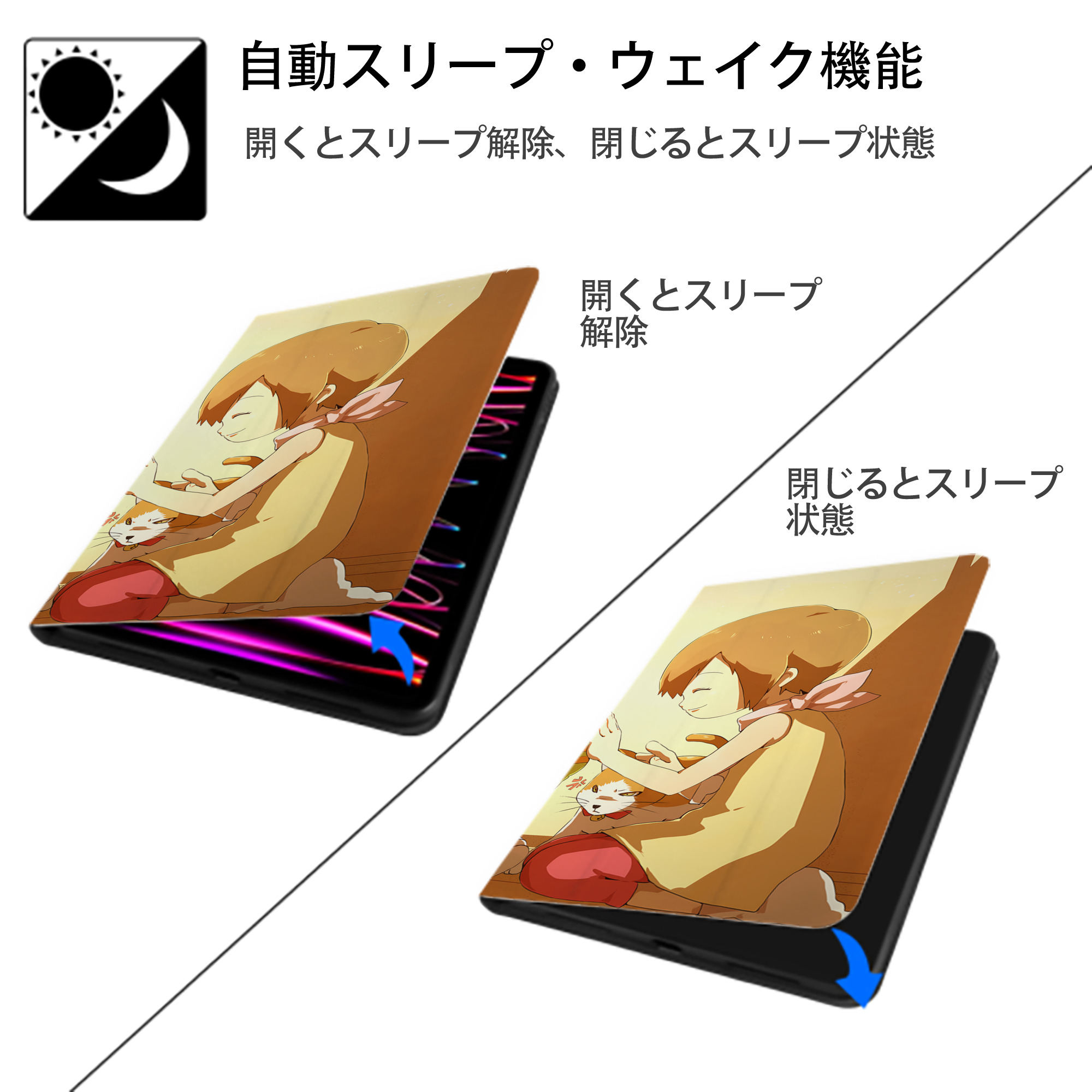 Digimon デジタルモンスター/デジモン IPad ケース ブック型 PUレザー TPU 耐衝撃 軽量 薄型 ペン収納なし 全面保護 IPad 各モデル対応