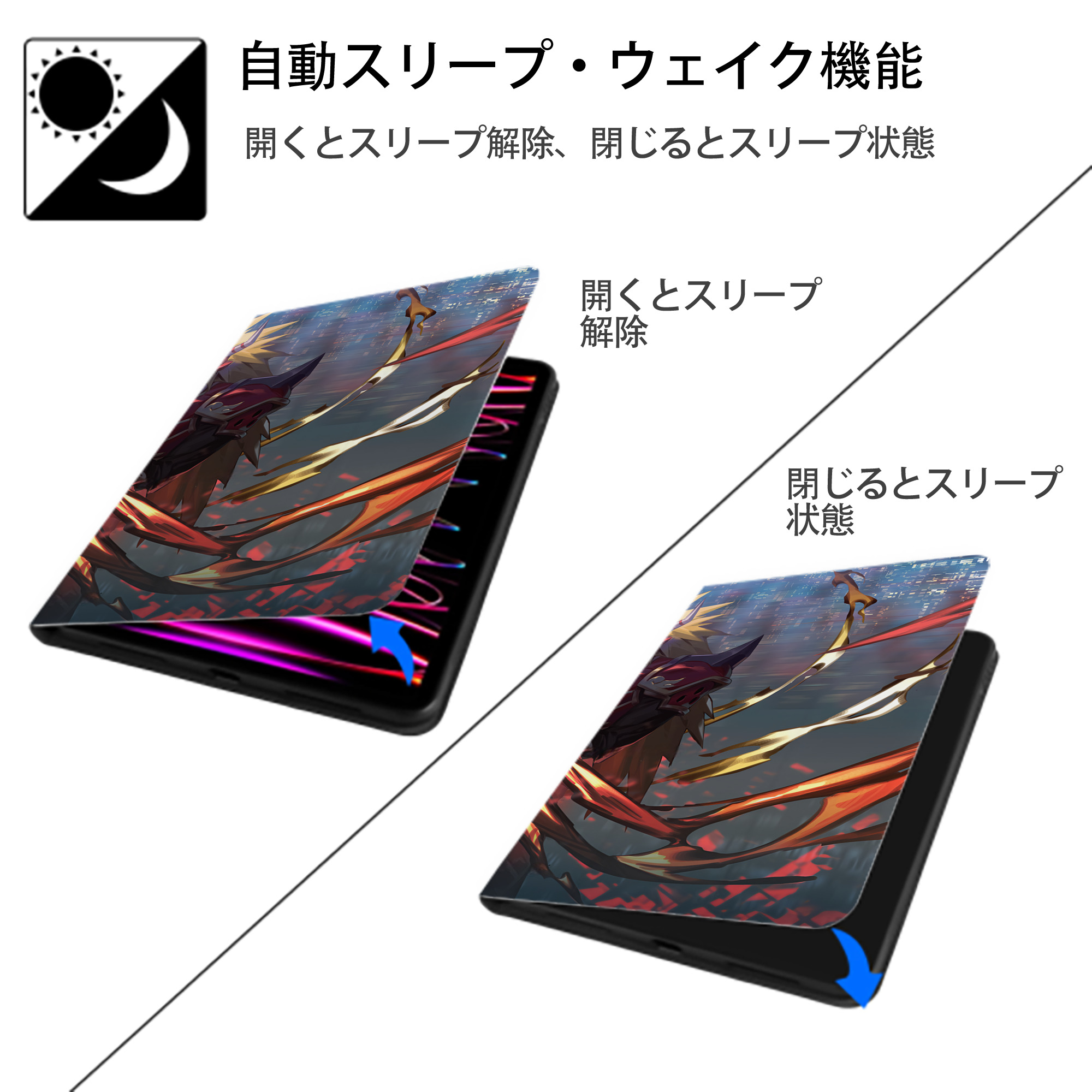 Digimon デジタルモンスター/デジモン IPad ケース ブック型 PUレザー TPU 耐衝撃 軽量 薄型 ペン収納なし 全面保護 IPad 各モデル対応
