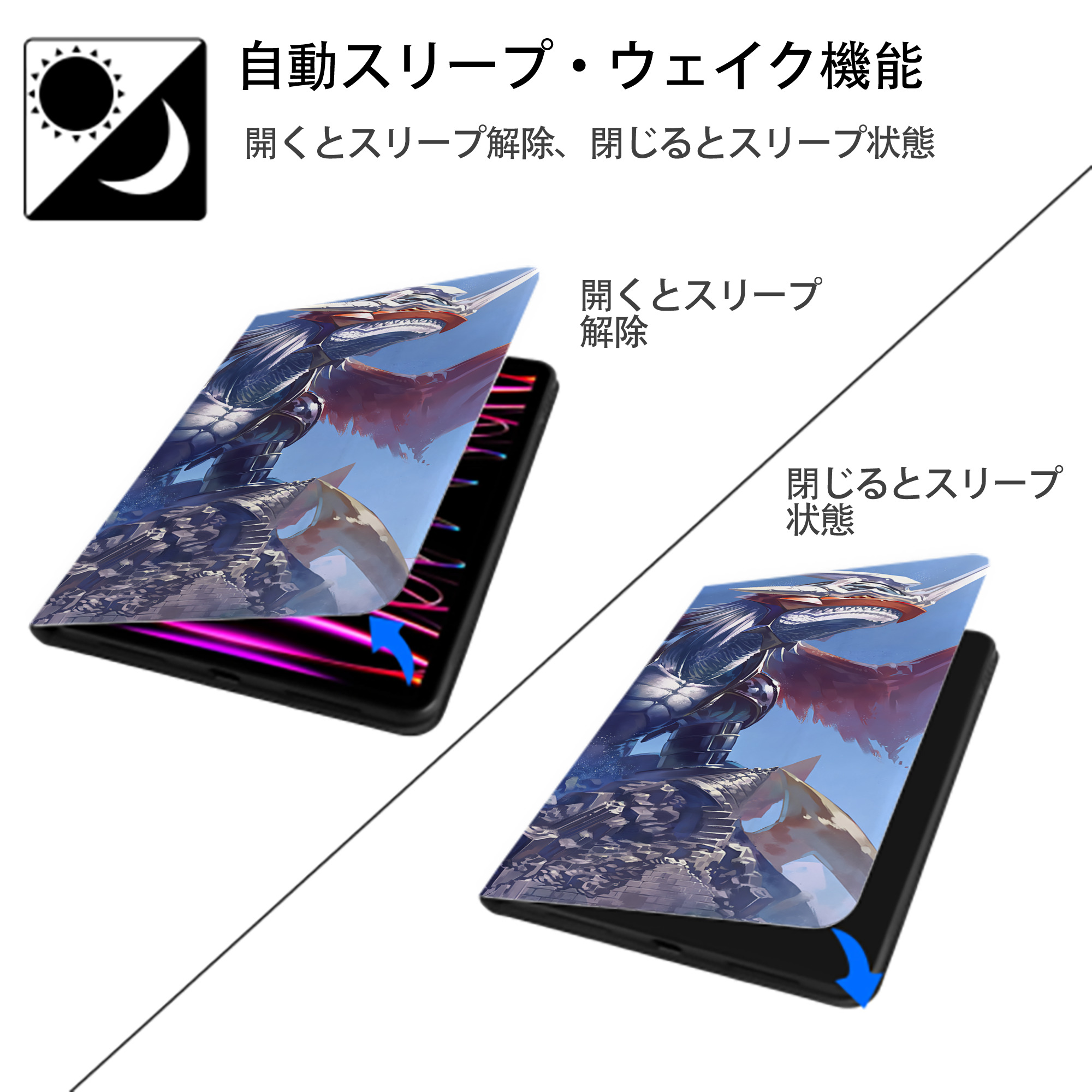 Digimon デジタルモンスター/デジモン IPad ケース ブック型 PUレザー TPU 耐衝撃 軽量 薄型 ペン収納なし 全面保護 IPad 各モデル対応
