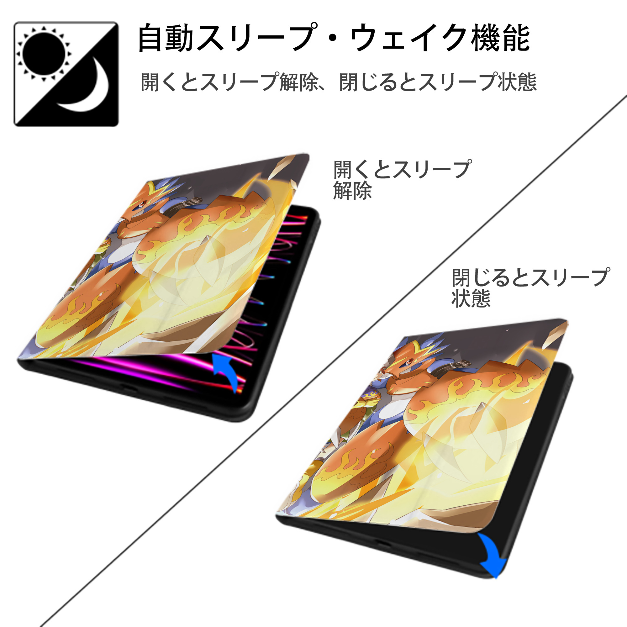 Digimon デジタルモンスター/デジモン IPad ケース ブック型 PUレザー TPU 耐衝撃 軽量 薄型 ペン収納なし 全面保護 IPad 各モデル対応