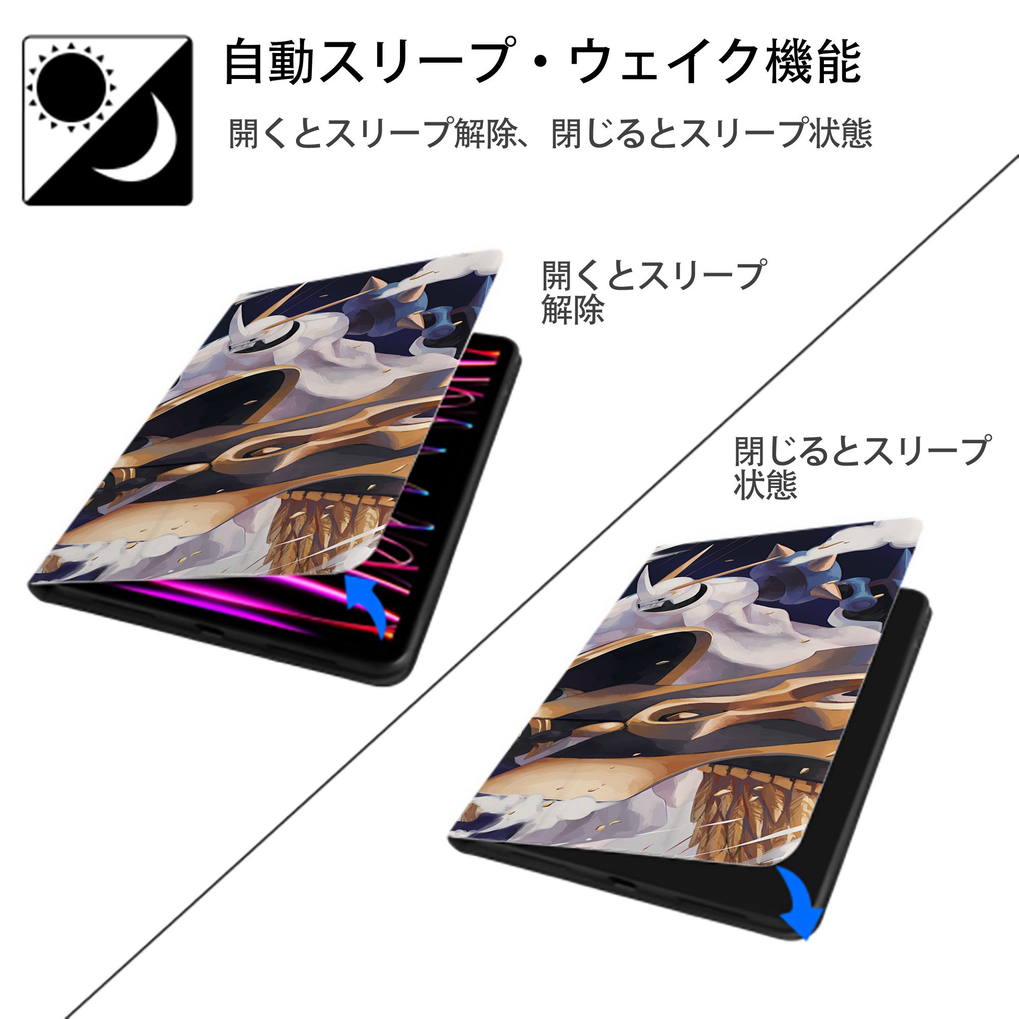 Digimon デジタルモンスター/デジモン IPad ケース ブック型 PUレザー TPU 耐衝撃 軽量 薄型 ペン収納なし 全面保護 IPad 各モデル対応