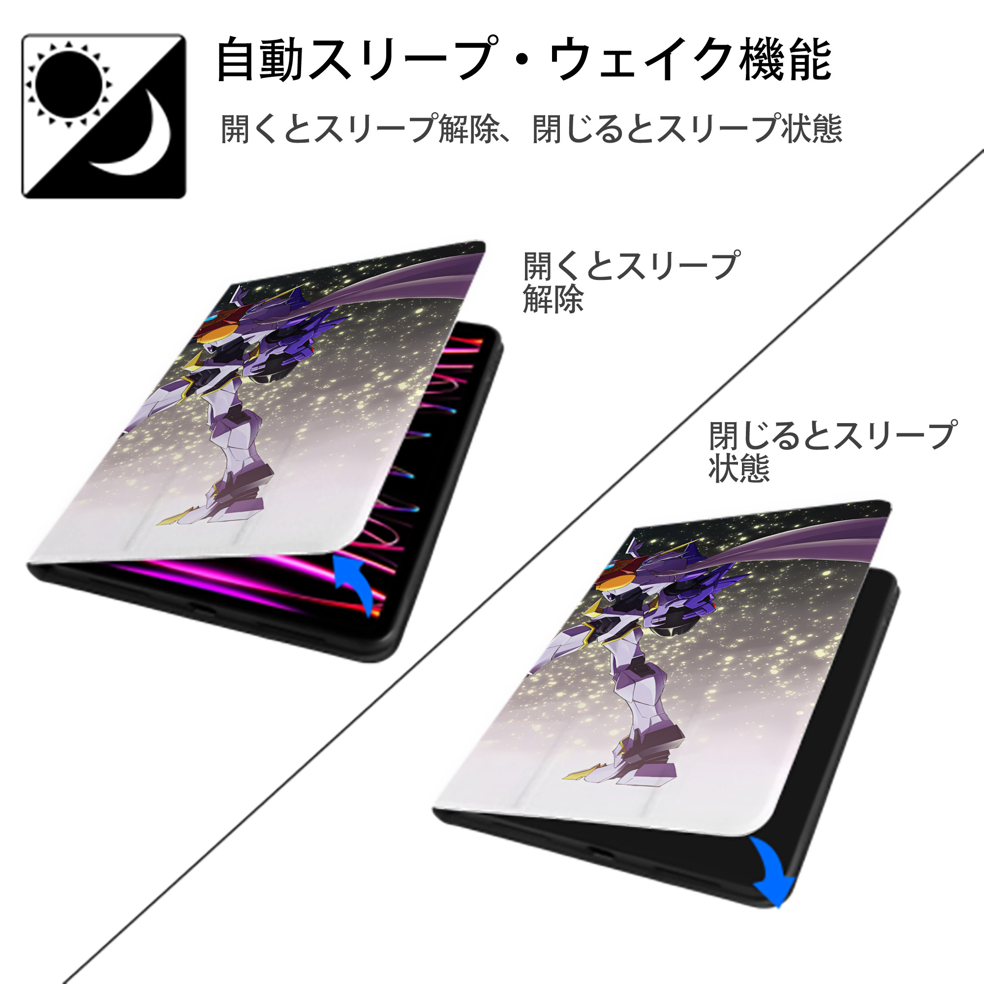 Digimon デジタルモンスター/デジモン IPad ケース ブック型 PUレザー TPU 耐衝撃 軽量 薄型 ペン収納なし 全面保護 IPad 各モデル対応