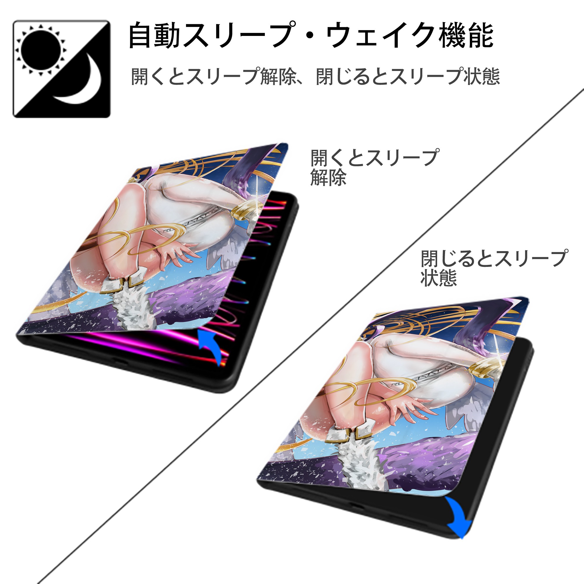 Digimon デジタルモンスター/デジモン IPadケース ペンホルダー付き ブックスタイルデザイン