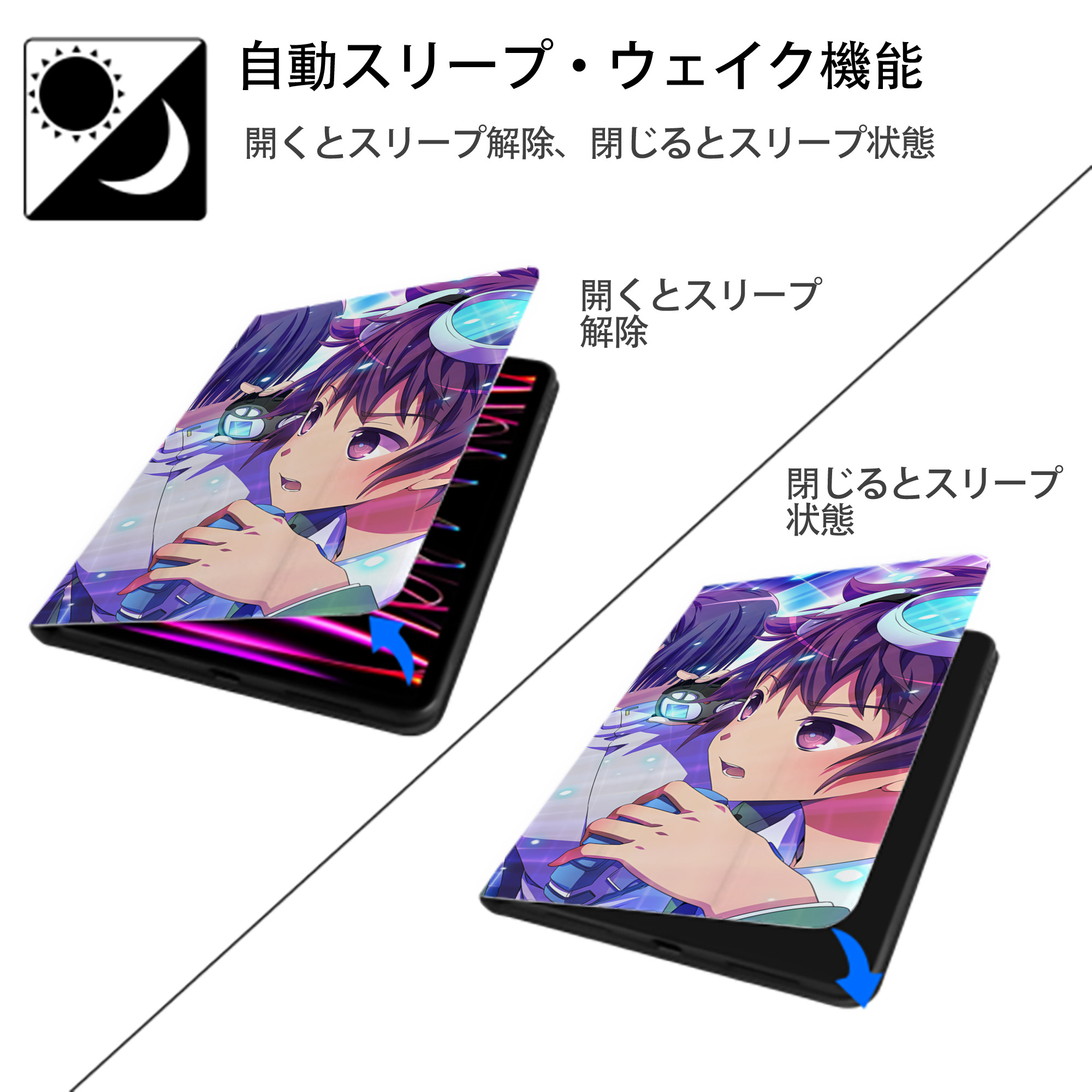 Digimon デジタルモンスター/デジモン IPadケース ペンホルダー付き ブックスタイルデザイン