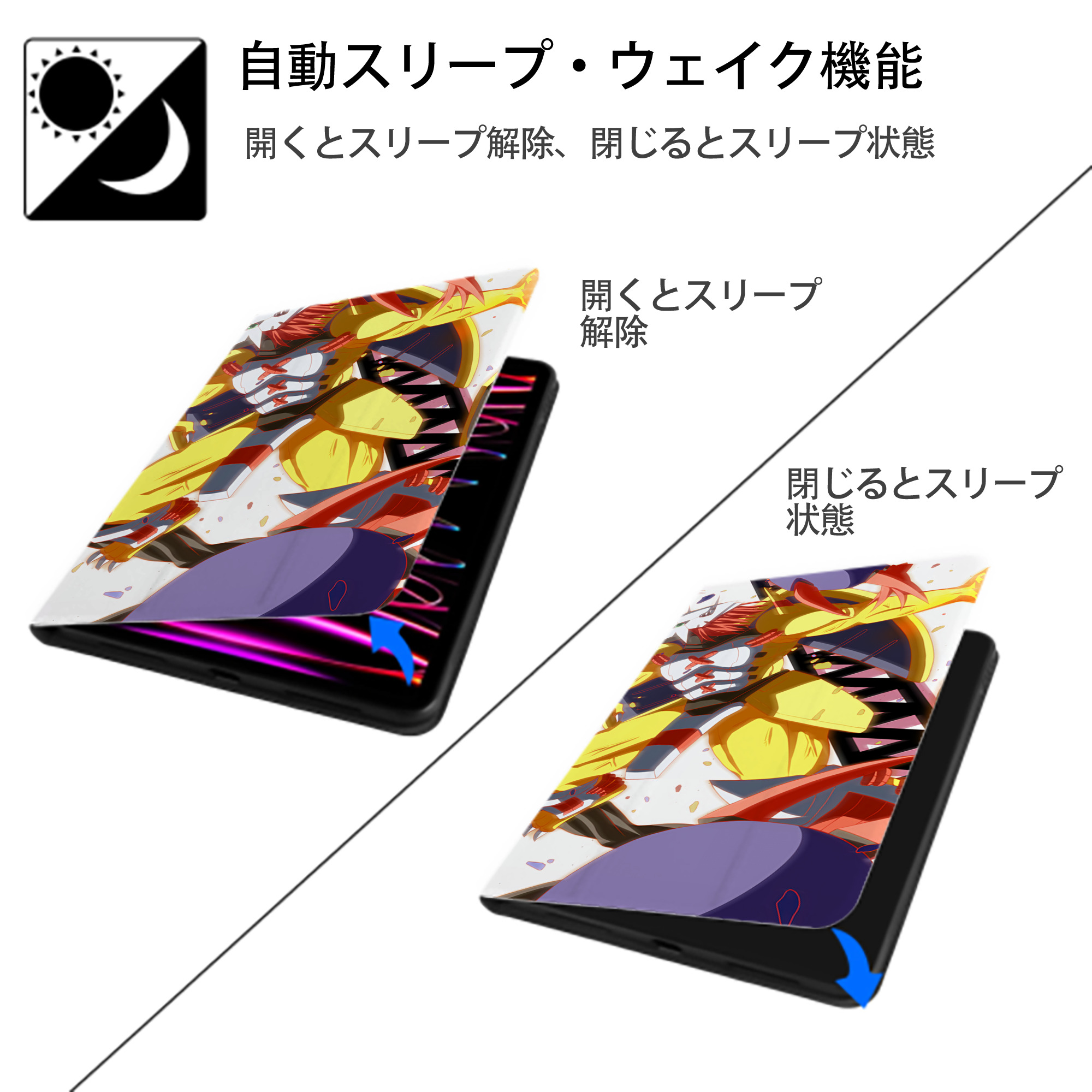 Digimon デジタルモンスター/デジモン IPadケース ペンホルダー付き ブックスタイルデザイン