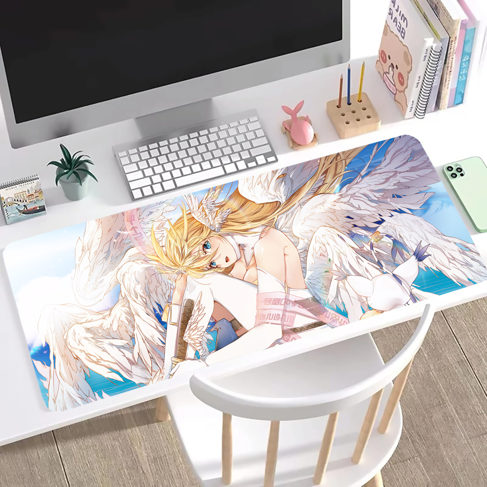 （画像用） Digimon デジタルモンスター/デジモン ステッチ加工 大判デスクマット／滑り止めマウスパッド