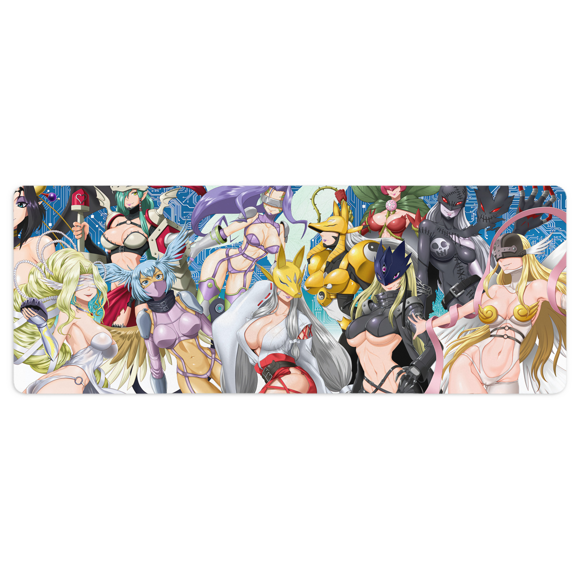 （画像用） Digimon デジタルモンスター/デジモン ステッチ加工 大判デスクマット／滑り止めマウスパッド