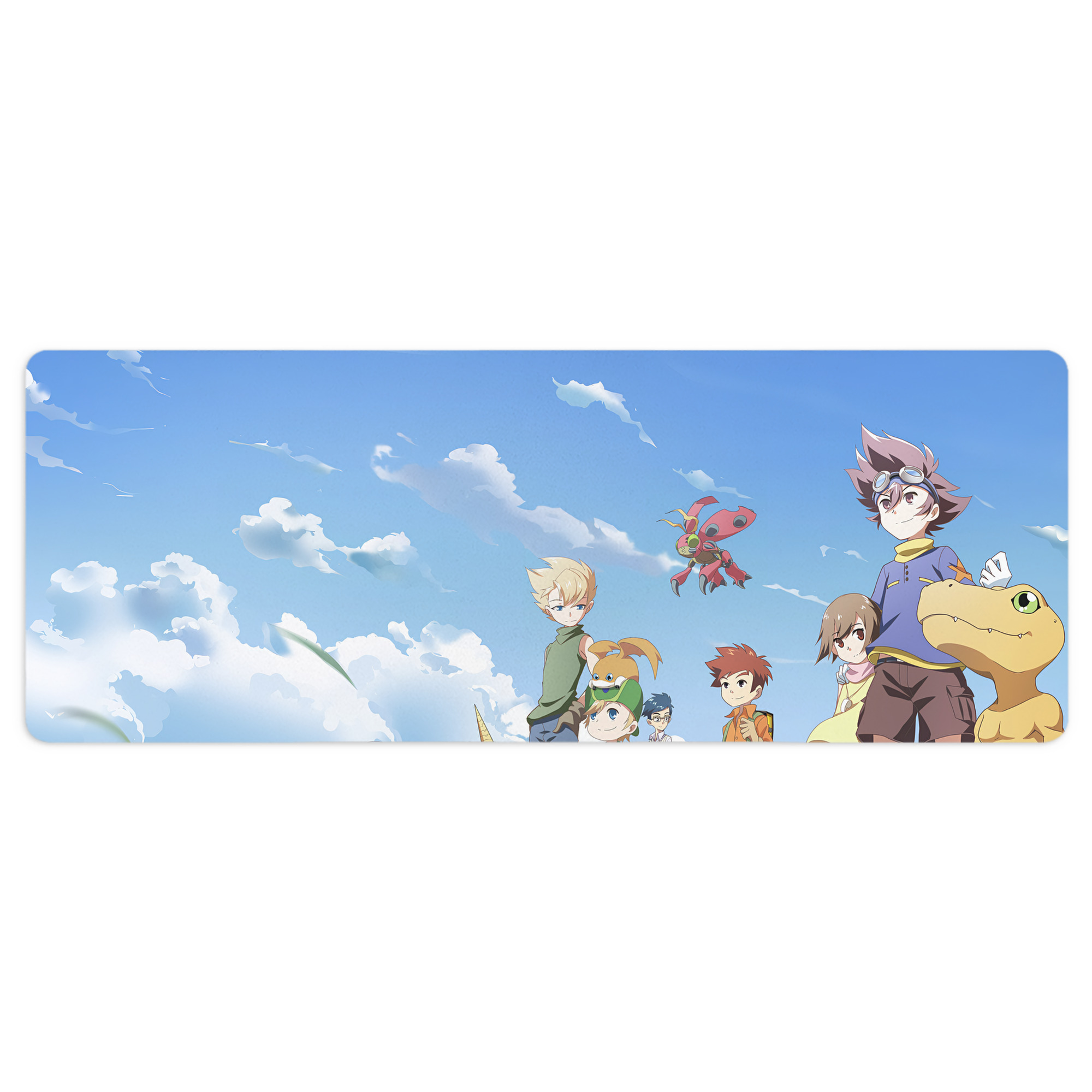 （画像用） Digimon デジタルモンスター/デジモン ステッチ加工 大判デスクマット／滑り止めマウスパッド