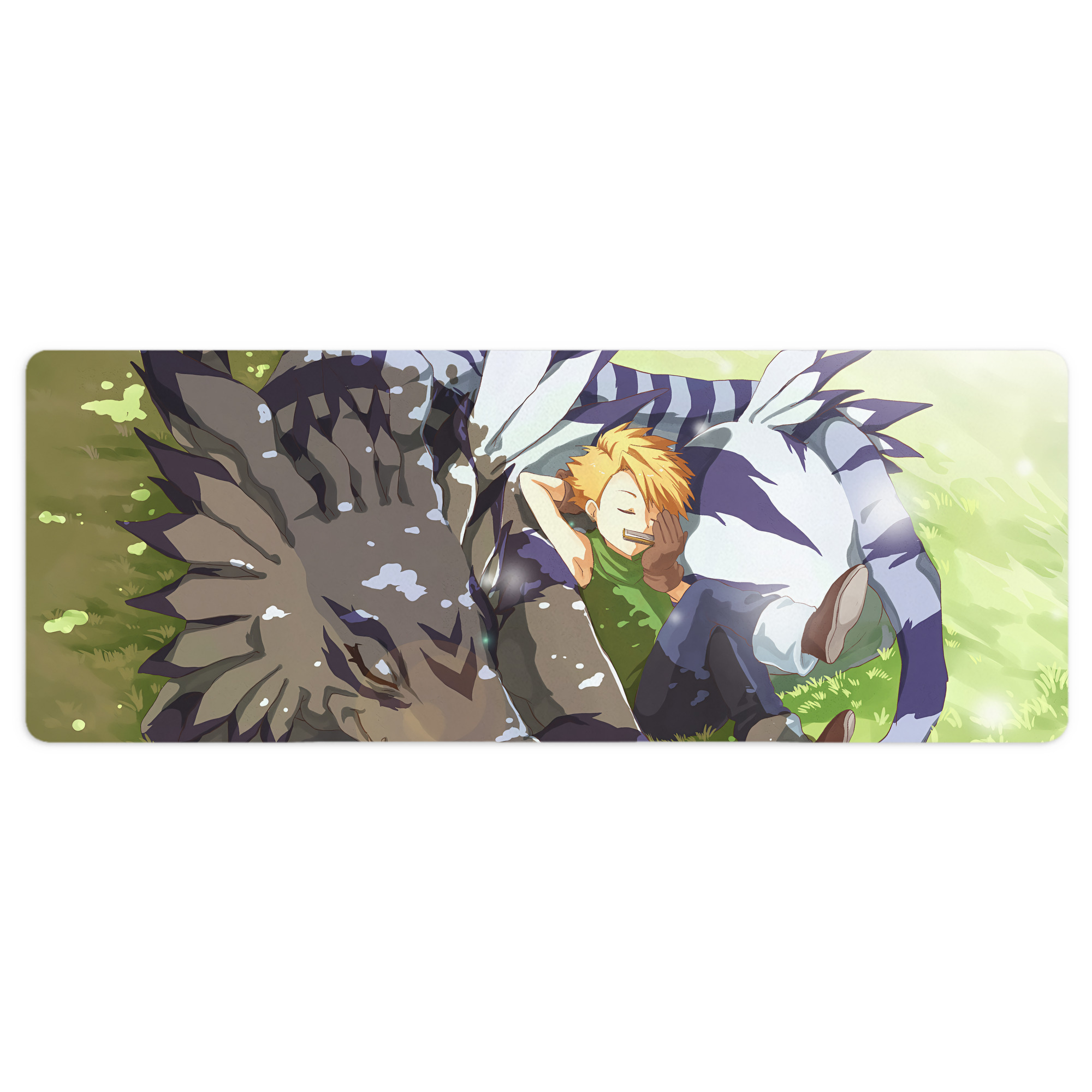 （画像用） Digimon デジタルモンスター/デジモン ステッチ加工 大判デスクマット／滑り止めマウスパッド