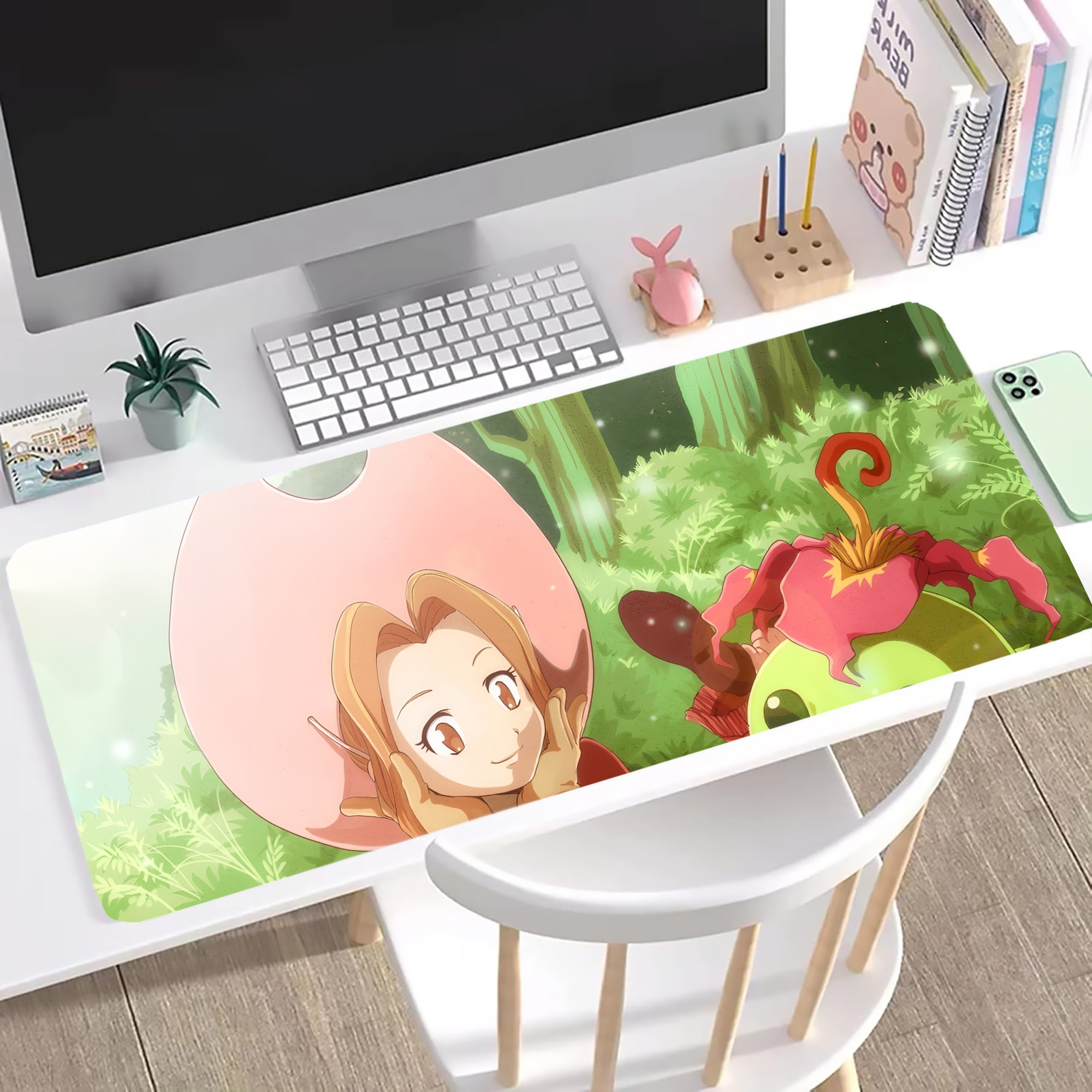 （画像用） Digimon デジタルモンスター/デジモン ステッチ加工 大判デスクマット／滑り止めマウスパッド