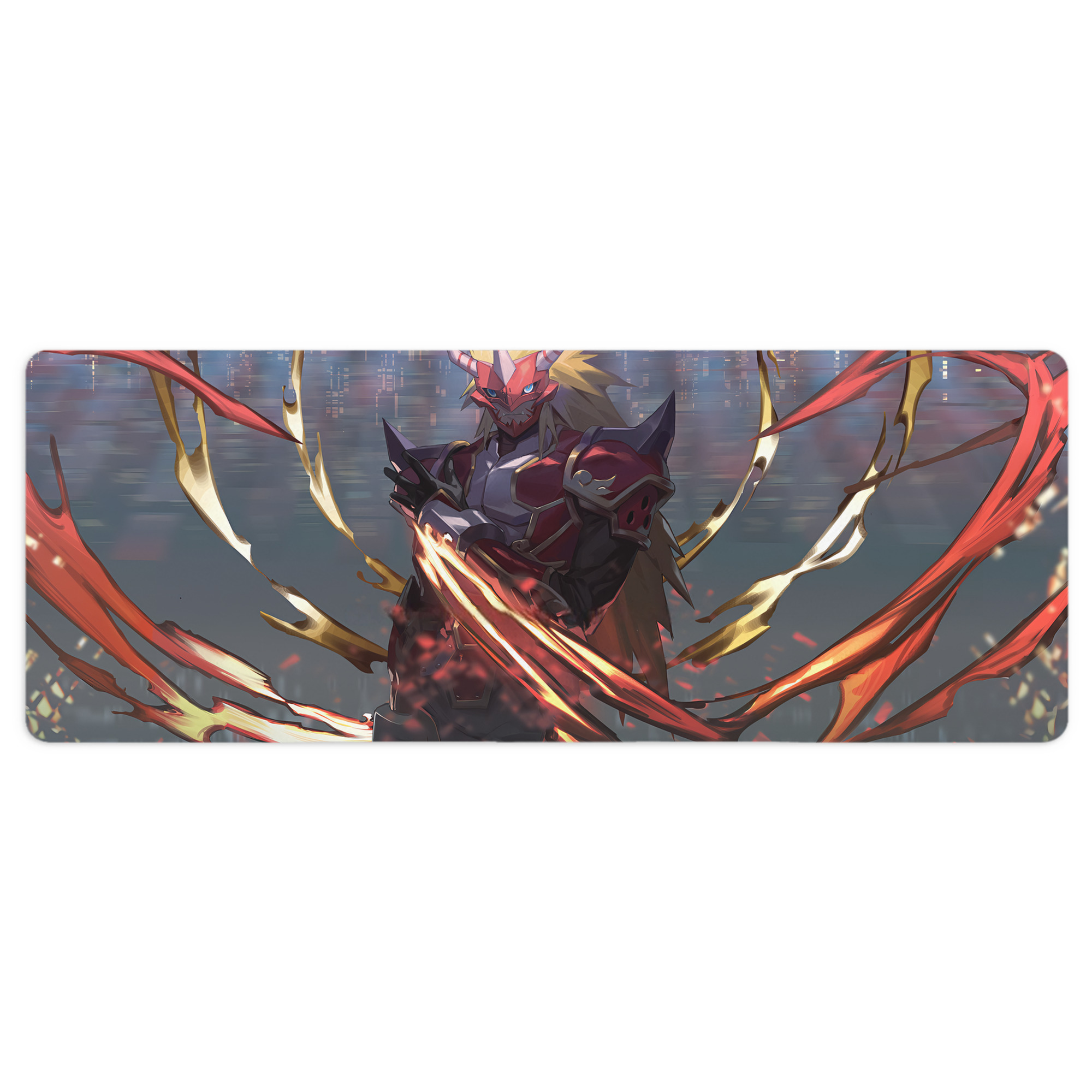 （画像用） Digimon デジタルモンスター/デジモン ステッチ加工 大判デスクマット／滑り止めマウスパッド
