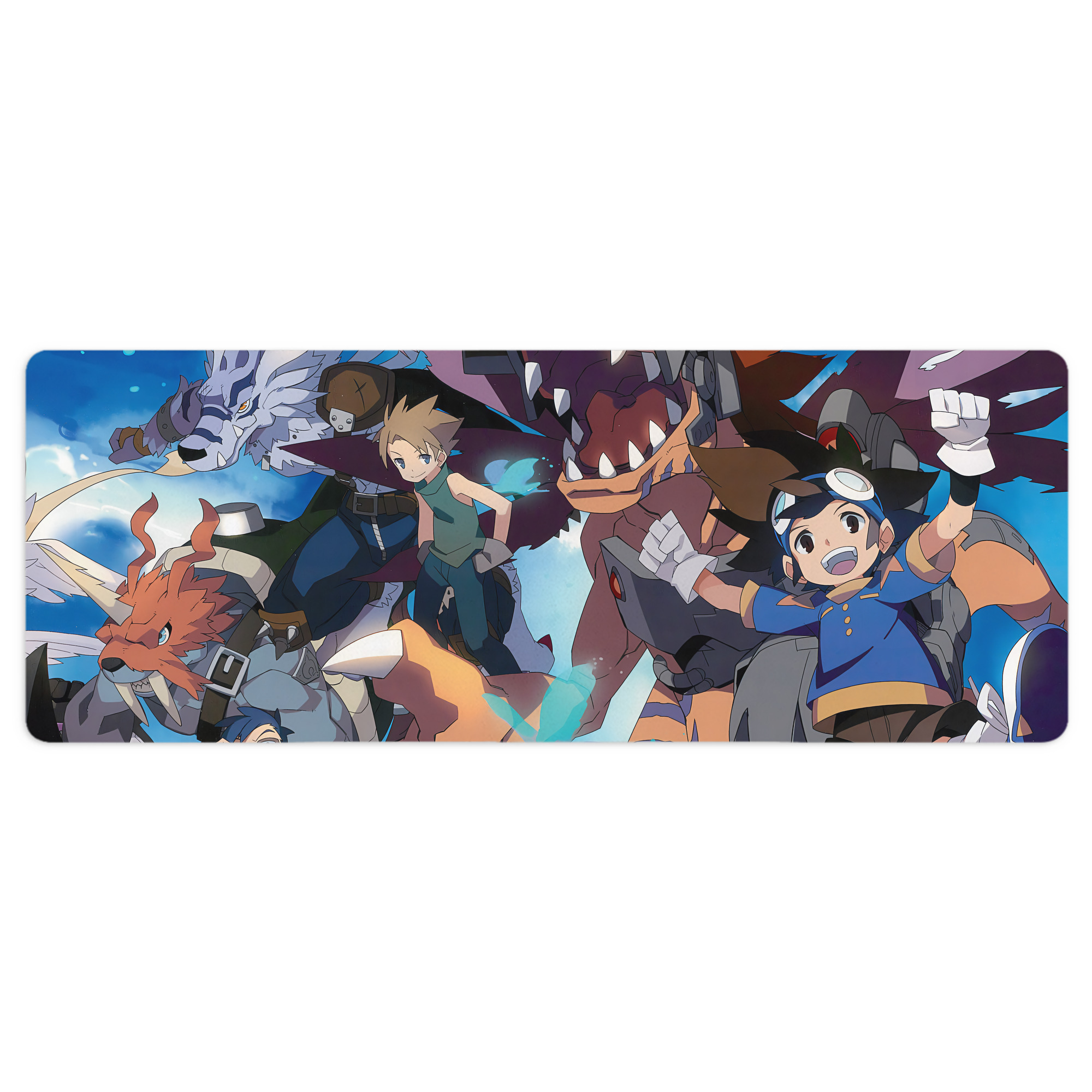 （画像用） Digimon デジタルモンスター/デジモン ステッチ加工 大判デスクマット／滑り止めマウスパッド