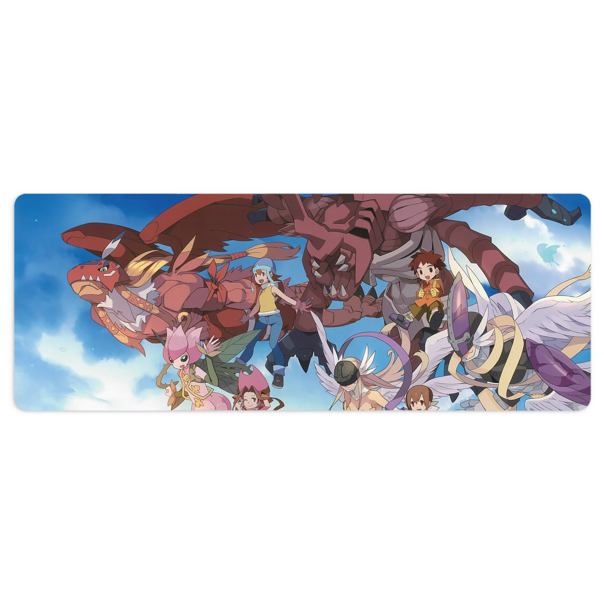 （画像用） Digimon デジタルモンスター/デジモン ステッチ加工 大判デスクマット／滑り止めマウスパッド